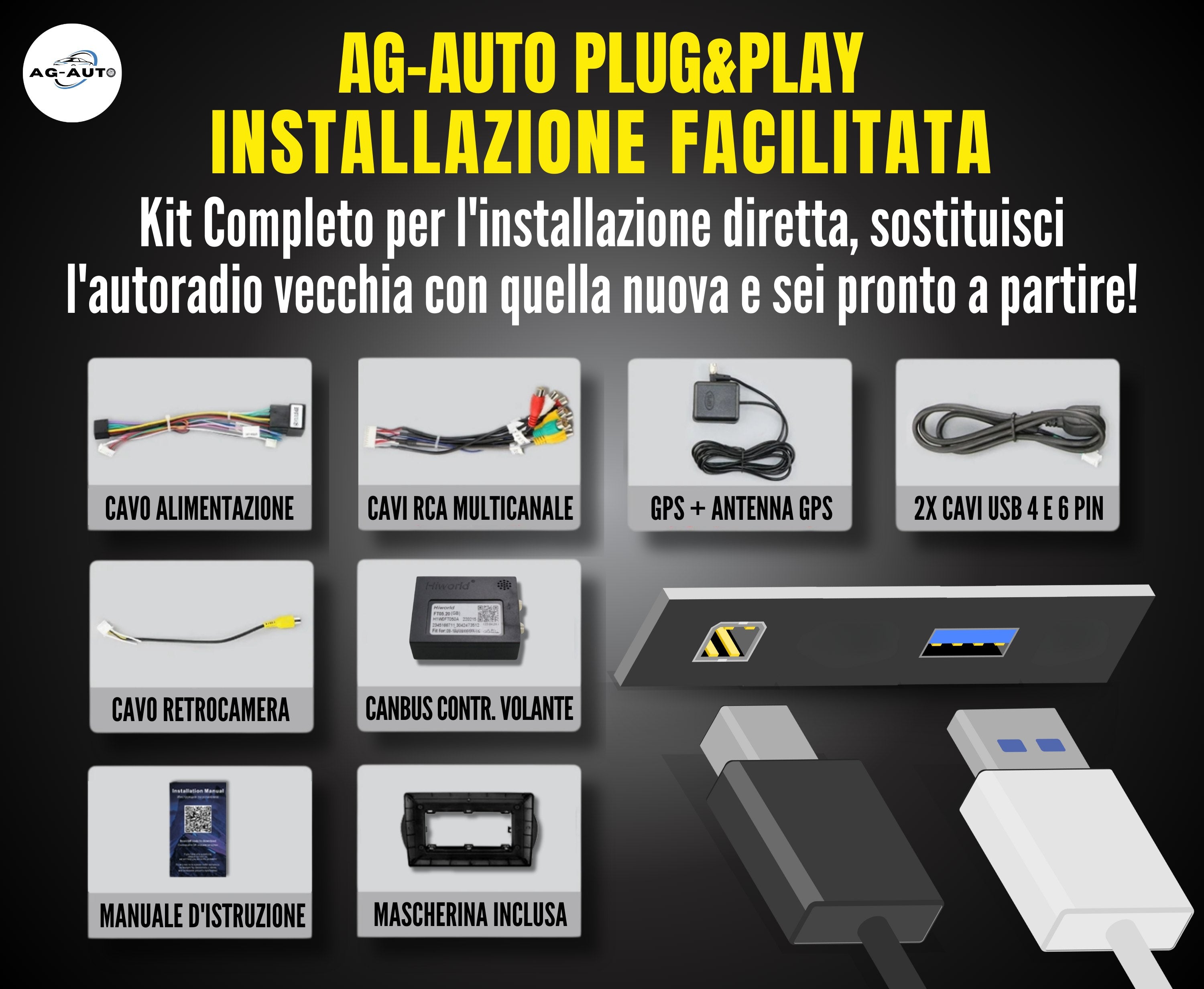 Peugeot Bipper | Autoradio 2 Din Android auto + Carplay / Stereo Touch 2/32gb - 4/64gb | Navigatore GPS + Bluetooth + Wifi