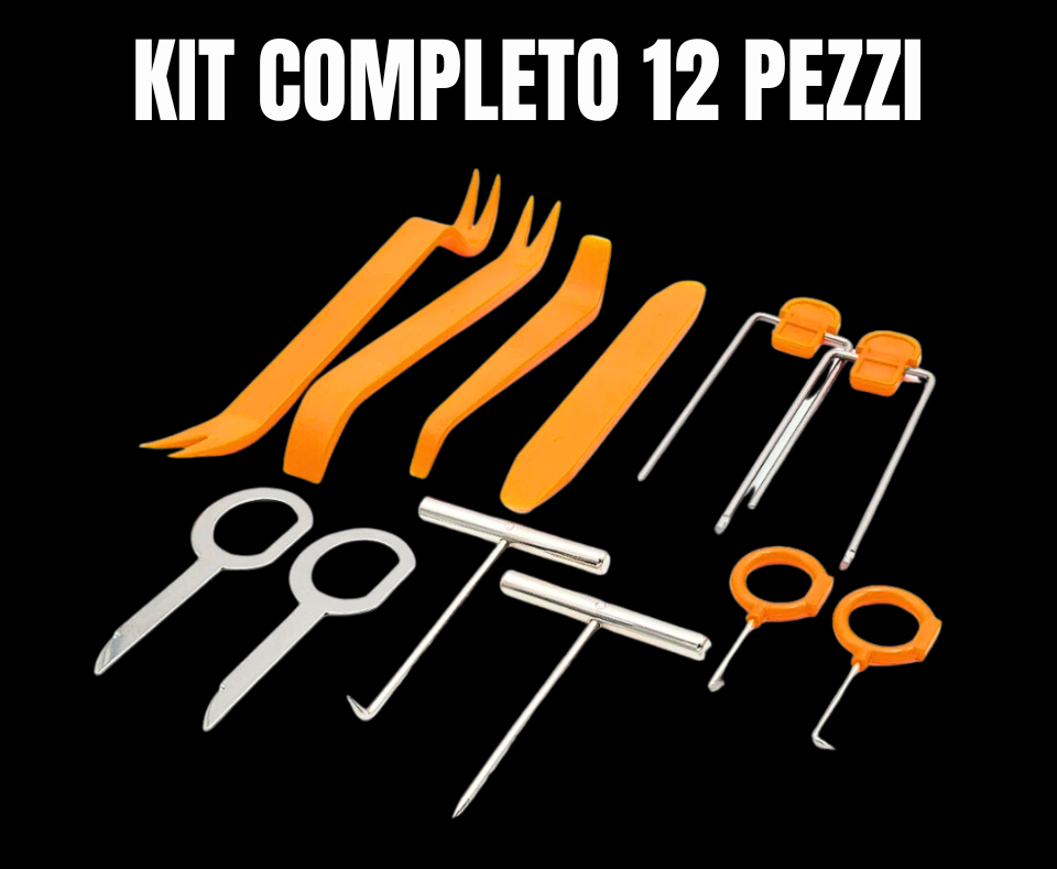 Kit Completo per Smontaggio Auto/Autoradio - 12 Pezzi per Manutenzione e Riparazione