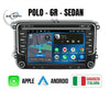 Volkswagen SD-CD-DVD Polo - 6r - Sedan | Autoradio 2 Din Android auto + Carplay / vw Stereo Touch | Navigatore GPS + Bluetooth + Wifi