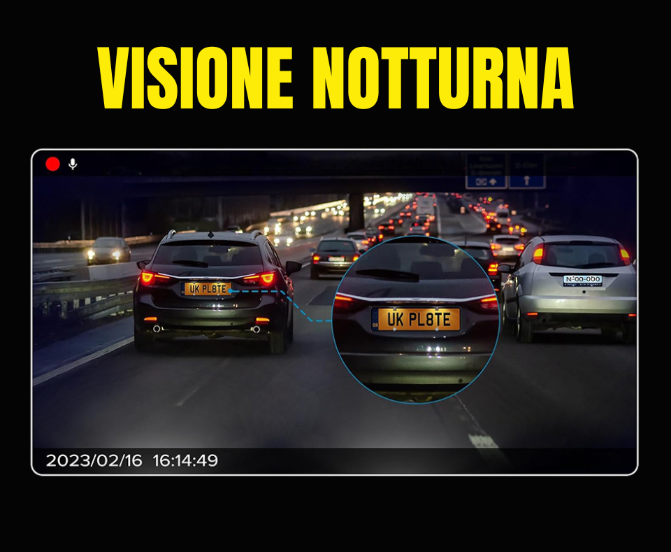 Dash Cam Pro AI | ADAS Professionale Car DVR ADAS Dashcam DVR Video Full HD 1080P con Visione nottura Night vision USB TF SD Card / registratore incidenti automatico per autoradio