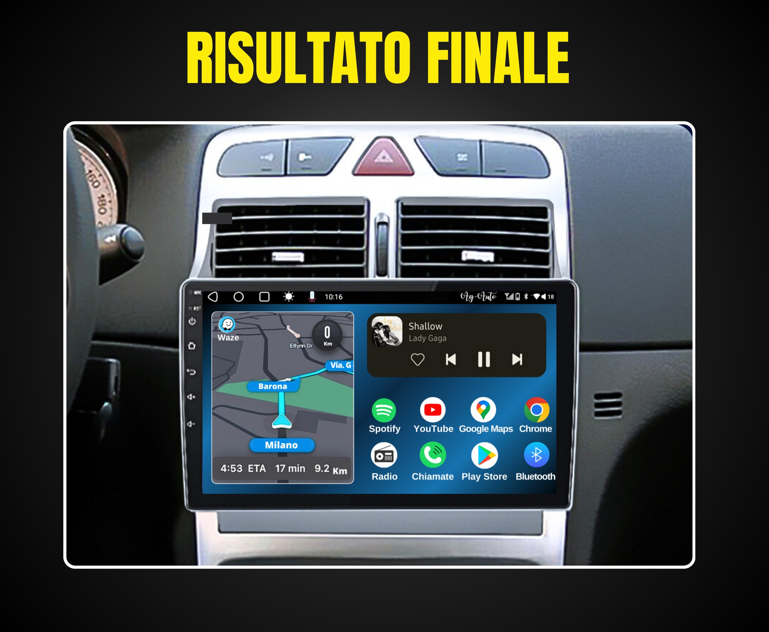 Peugeot 307 (2002/2013) | 9 pollici - Mascherina inclusa Autoradio 2 Din Android auto + Carplay / Stereo Touch 2/64gb - 4/64gb | Navigatore GPS + Bluetooth + Wifi