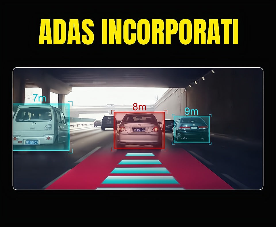 Dash Cam Pro AI | ADAS Professionale Car DVR ADAS Dashcam Video Full HD 1080P con Visione nottura Night vision USB TF SD Card / registratore incidenti automatico per autoradio