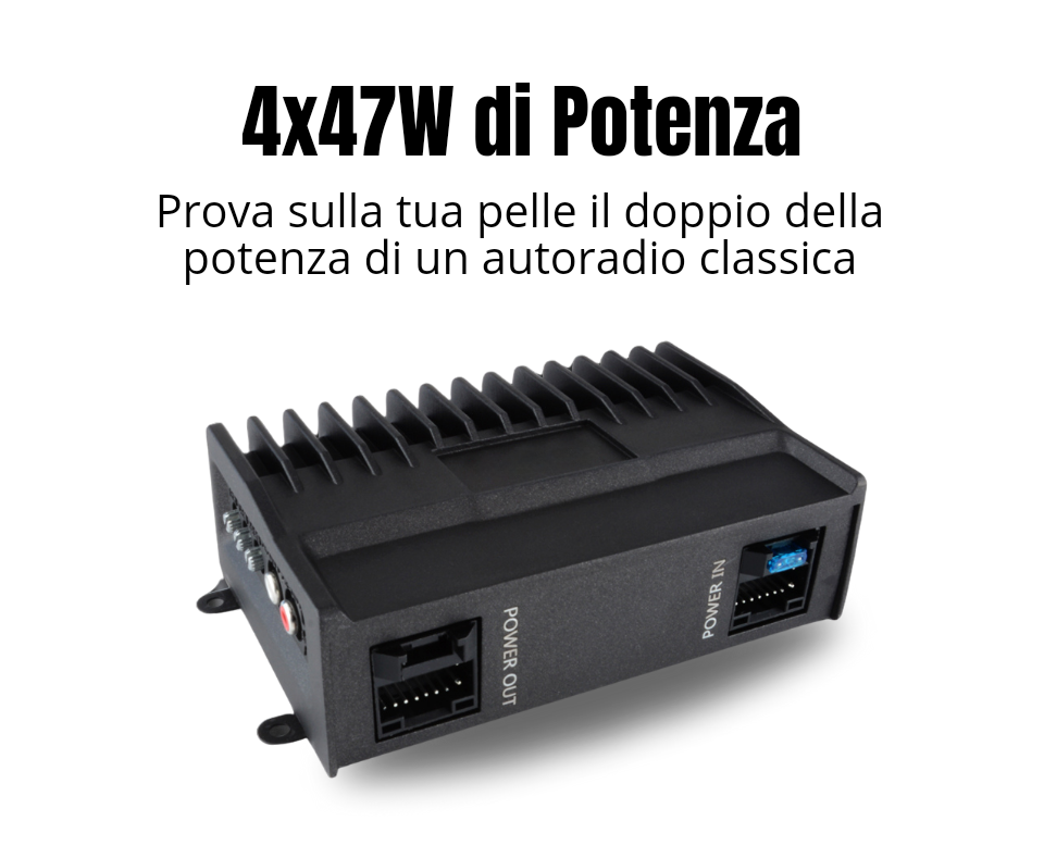 Amplificatore audio DSP Sound| Amplificatore di Potenza  4*47W audio treble Bass | Processore dsp Suono Potente e Cristallino in auto