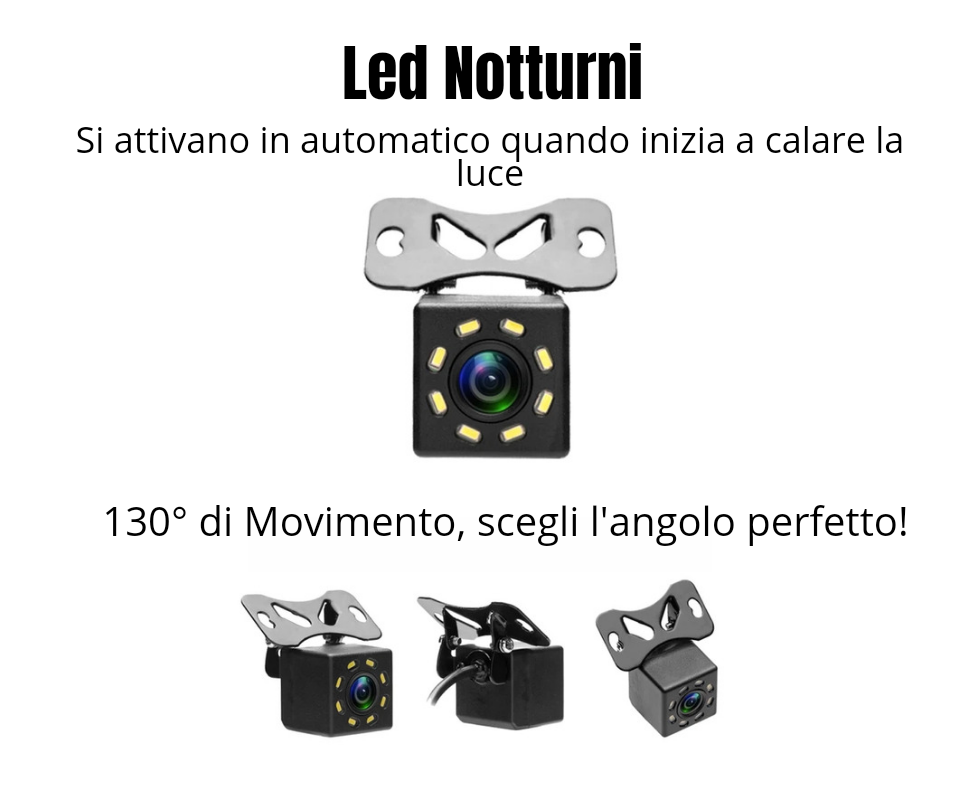 Telecamera Auto Anteriore/Retromarcia LEXXSON - 170° CMOS, Impermeabile IP68, Visione Notturna, 12V - Foto 6