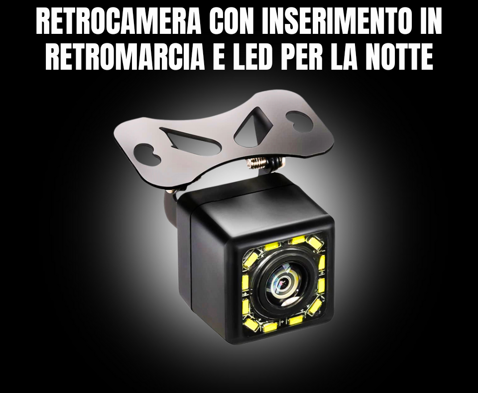 Retrocamera Pro Cam Version / con visione Notturna 12 LED | HD Alta Definizione | Universale / telecamera di parcheggio in retromarcia visione 170°