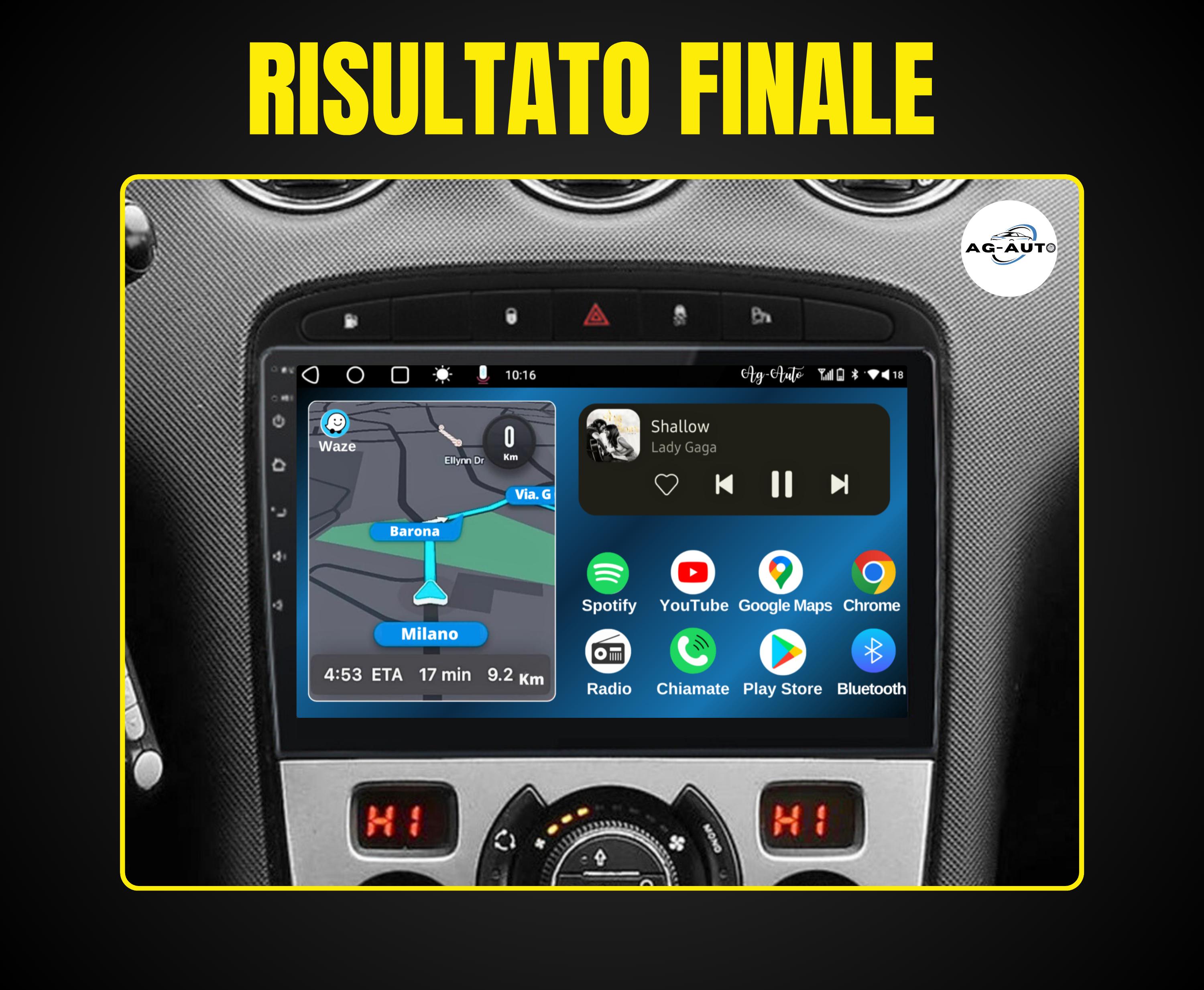 Peugeot 308/308s/408 | 9 pollici Autoradio 2 Din Android auto + Carplay / Stereo Touch 2/64gb | Navigatore GPS + Bluetooth + Wifi