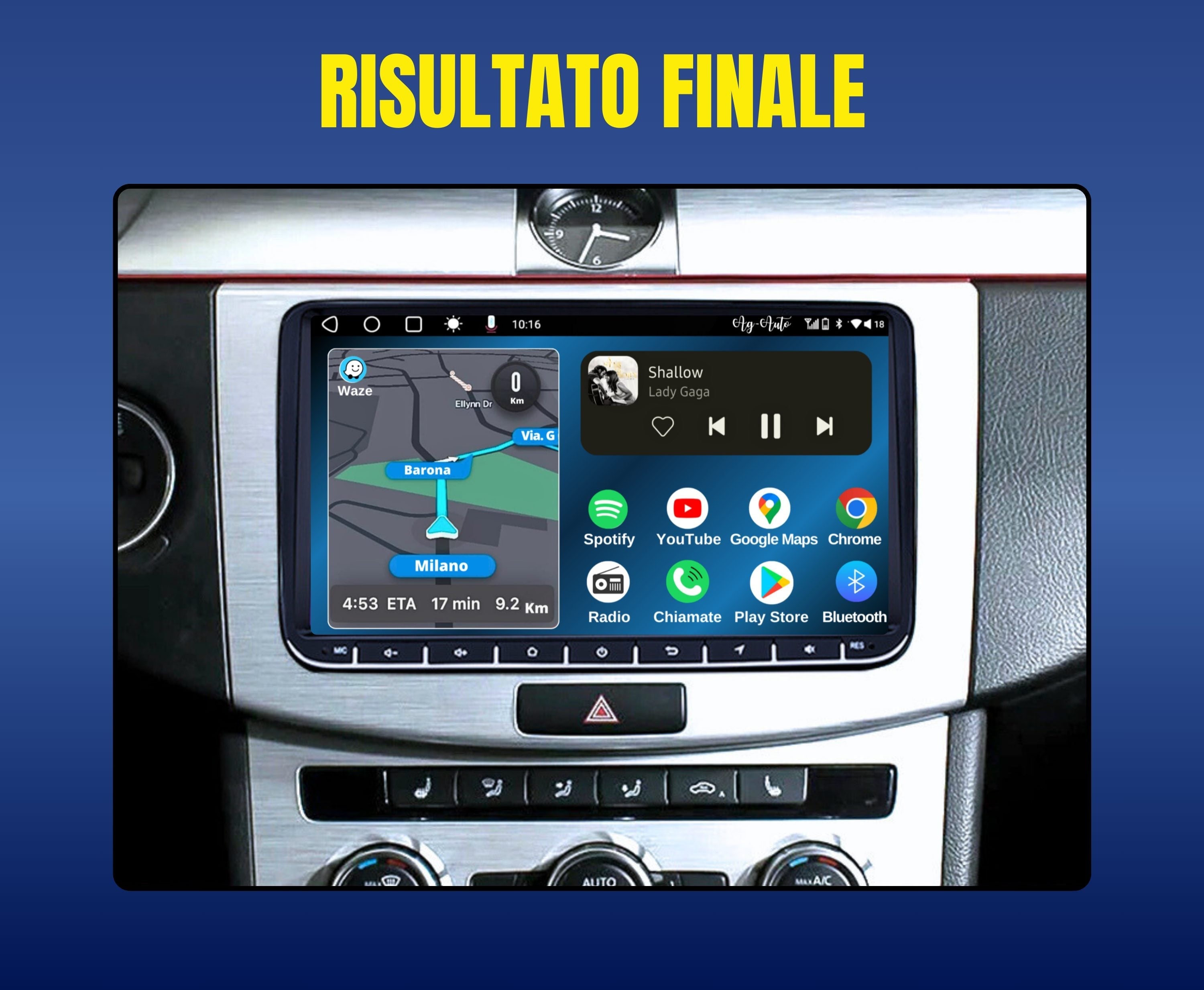 Volkswagen Tiguan - 9" pollici Autoradio 2 Din Android auto + Carplay / vw Stereo Touch 2/32gb 4/64gb | Navigatore GPS + Bluetooth + Wifi