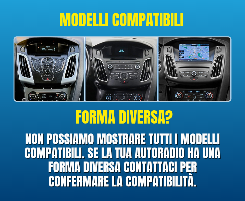 Ford Focus 3 Mk3 Tesla |10 pollici - Mascherina Inclusa Autoradio 2 Din Android auto + Carplay | 2/32gb Stereo Touch | Navigatore GPS + Bluetooth + Wifi