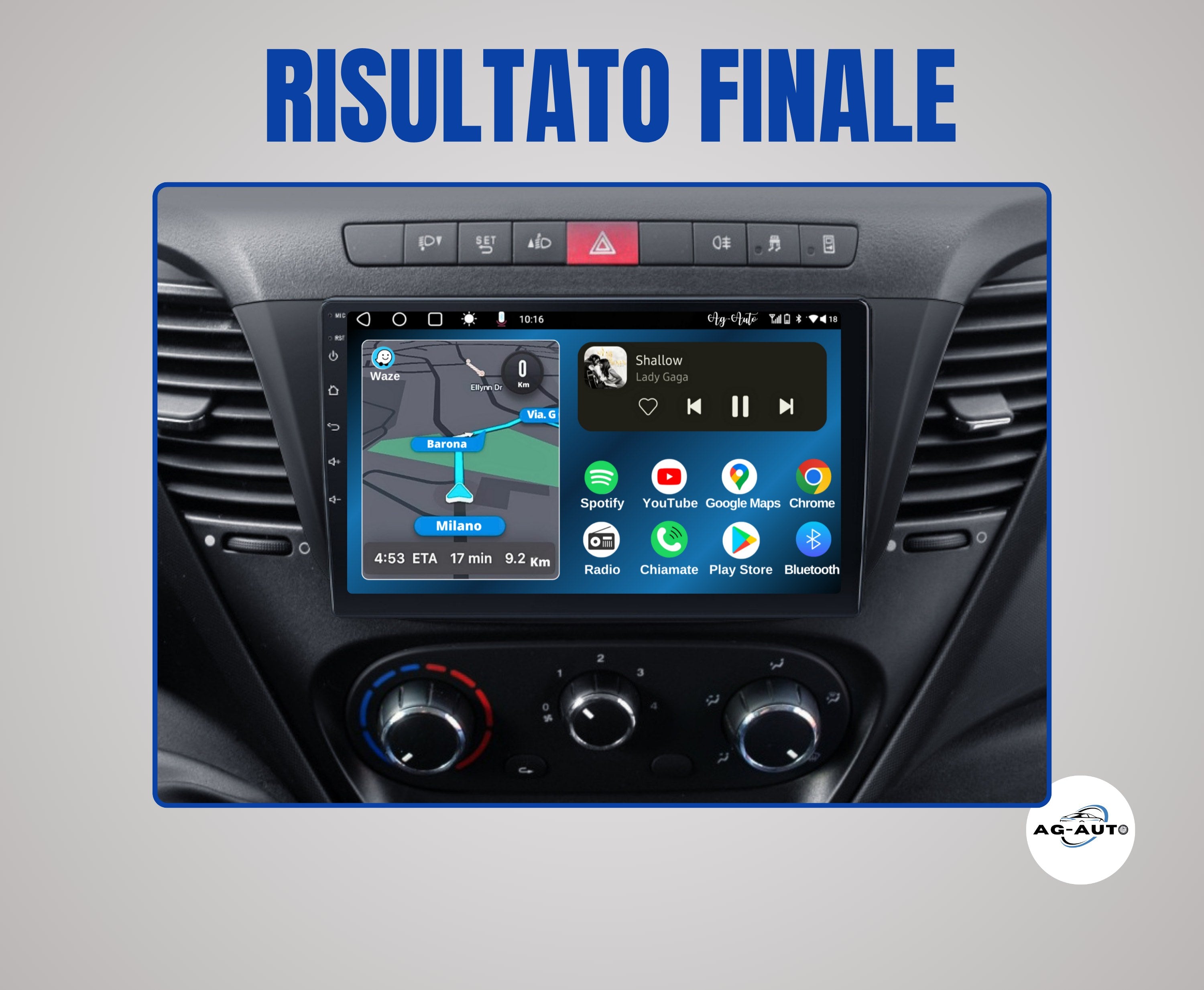 Iveco Daily | 9 pollici - Mascherina Inclusa -  Autoradio 2 Din Android auto + Carplay / Stereo Touch 2/64gb | Navigatore GPS + Bluetooth + Wifi