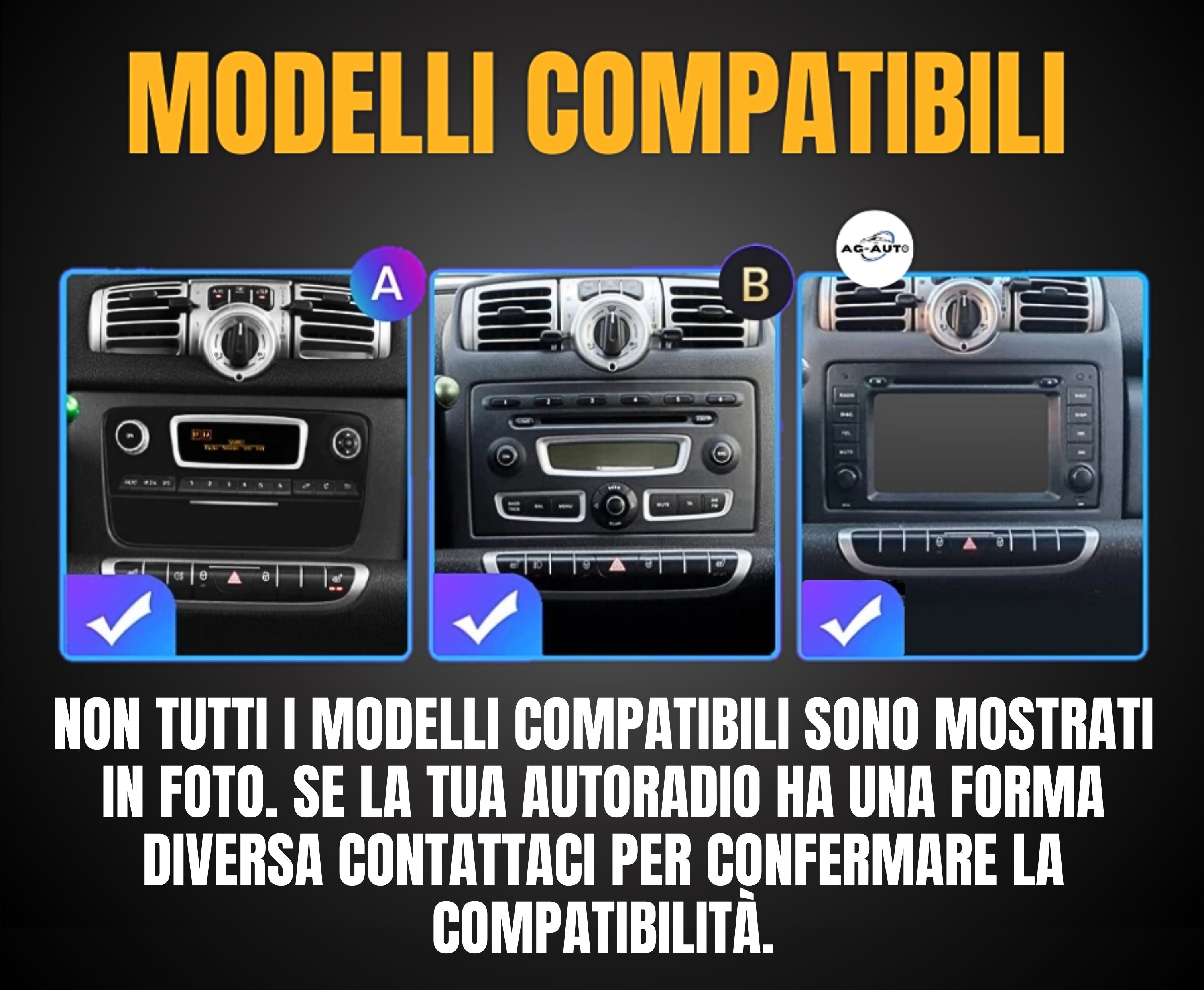 Smart Fortwo 451 | 9 Pollici - Mascherina inclusa - Autoradio 2 Din Android auto + Carplay / Stereo Touch | Navigatore GPS + Bluetooth + Wifi