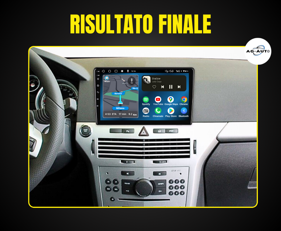 Opel Astra H | 9 pollici Mascherina Inclusa Autoradio 2 Din Android auto + Carplay / Stereo Touch 2/64gb - 4/64gb | Navigatore GPS + Bluetooth + Wifi