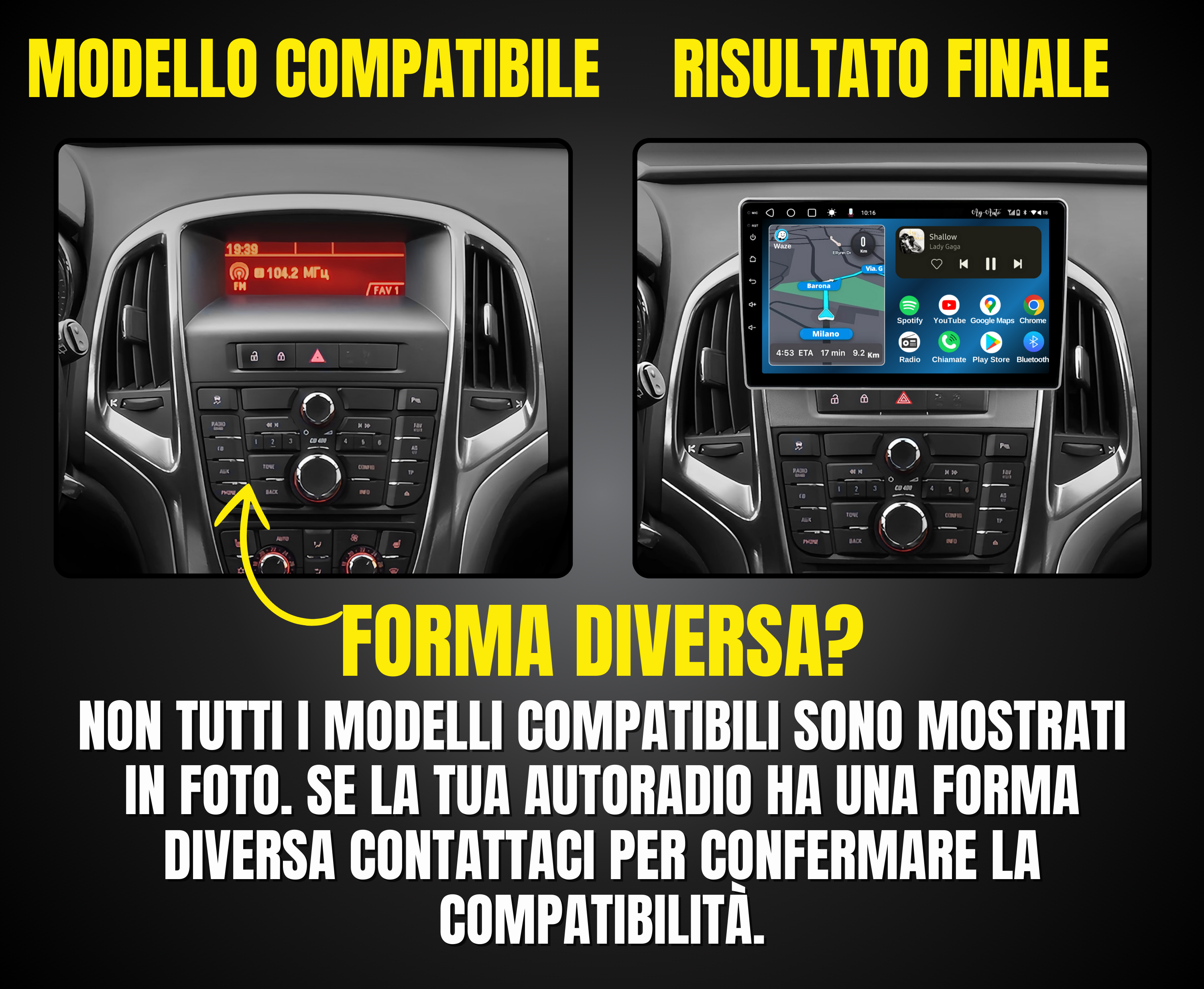 Opel Astra J - Buick Verano - 9 pollici - Mascherina Inclusa - Autoradio 2 Din Android auto + Carplay | 2/32gb - Stereo Touch Navigatore Gps + Bluetooth + Wifi