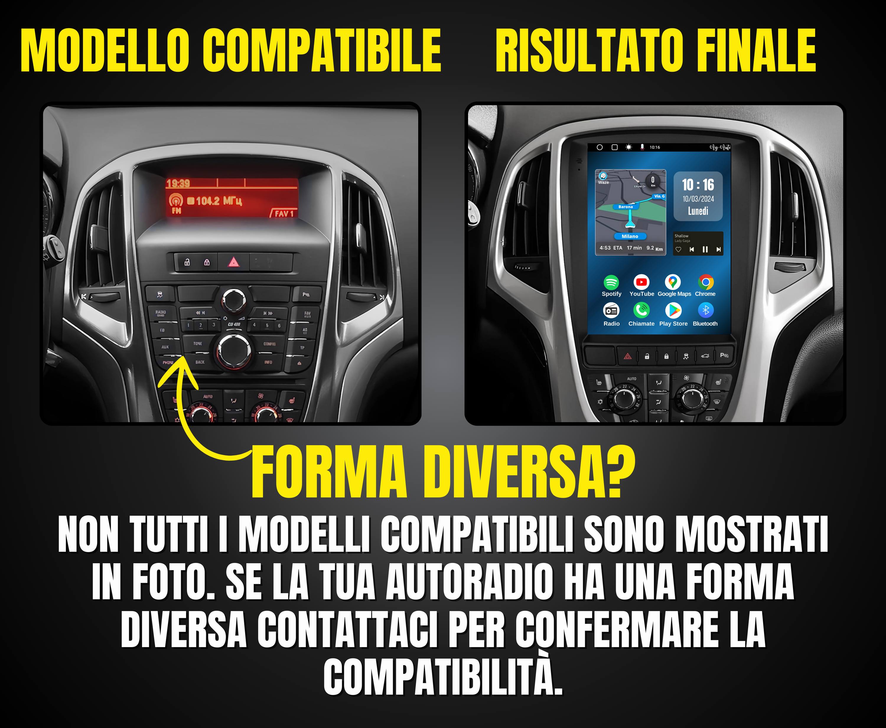 Opel Astra J - Buick Verano | Autoradio 2 Din Android auto + Carplay | 2/32gb - Stereo Touch Navigatore Gps + Bluetooth + Wifi