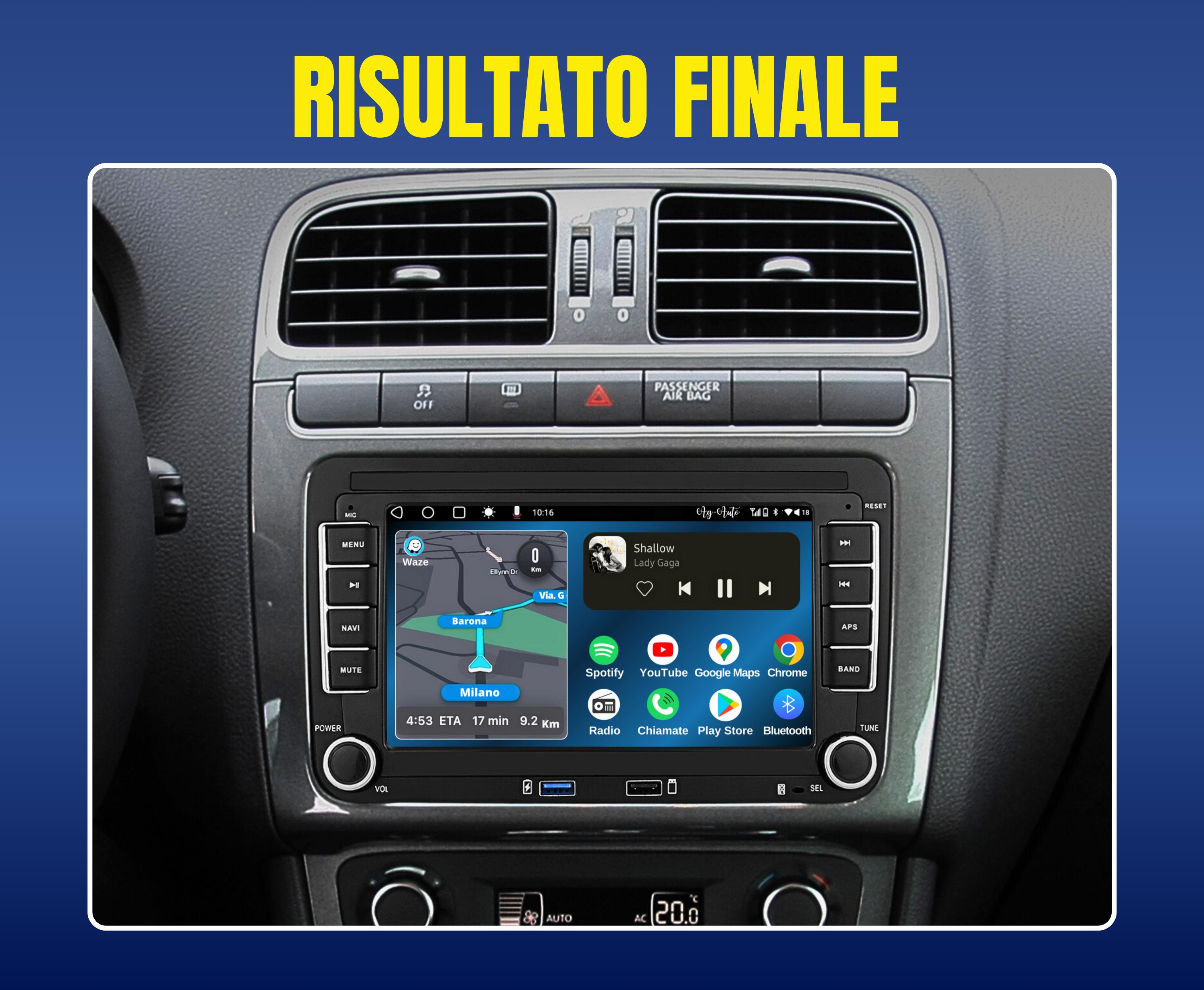 Volkswagen Touran | usb Autoradio 2 Din Android auto + Carplay / vw Stereo Touch | Navigatore GPS + Bluetooth + Wifi