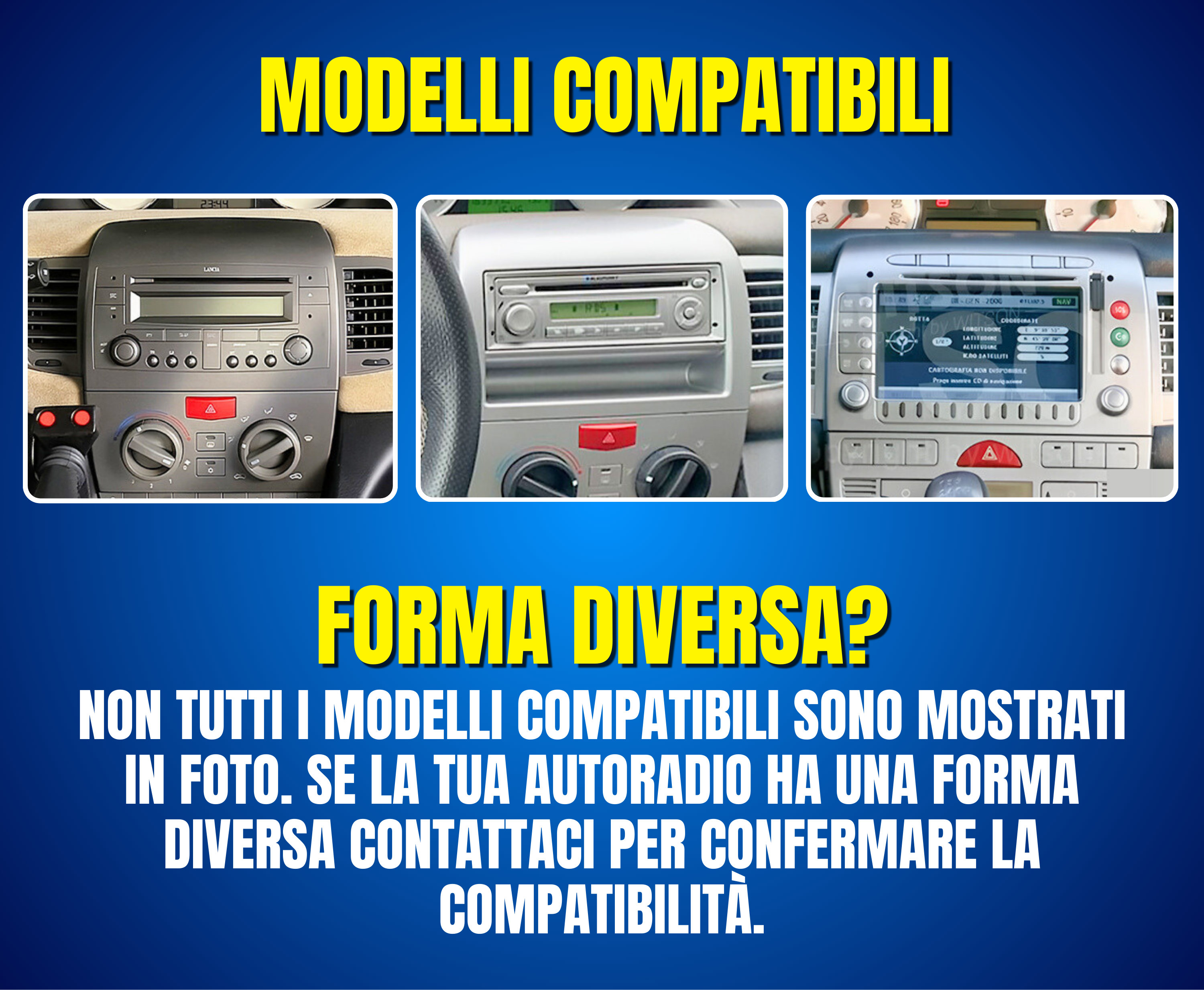 Lancia Y (Ypsilon) 2008/2012 | 9 Pollici - Mascherina inclusa - Autoradio 2 Din Android auto + Carplay / Stereo Touch 2/32GB 2/64GB | 2x USB + Navigatore GPS + Bluetooth + Wifi