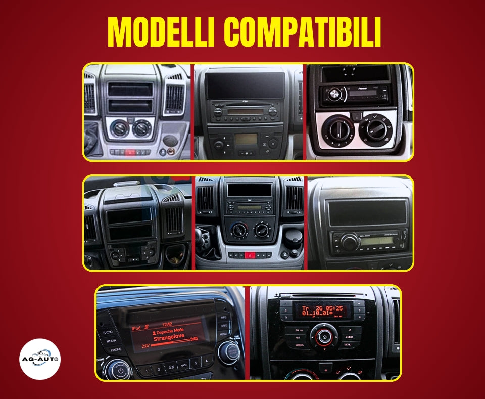 Fiat Ducato (2006/2022)| 9 pollici | Mascherina Inclusa - Autoradio 2 Din Android auto + Carplay / Stereo Touch | USB + Navigatore GPS + Bluetooth + Wifi