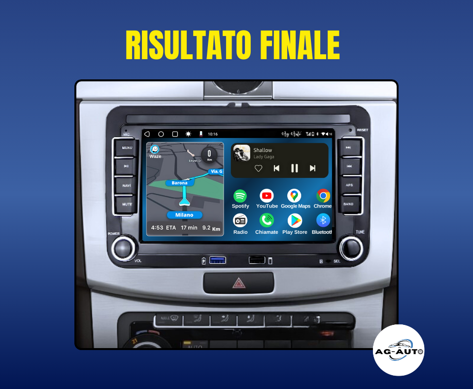 Volkswagen Scirocco (2008/2018) | USB -  Autoradio 2 Din Android auto + Carplay / vw Stereo Touch | Navigatore GPS + Bluetooth + Wifi