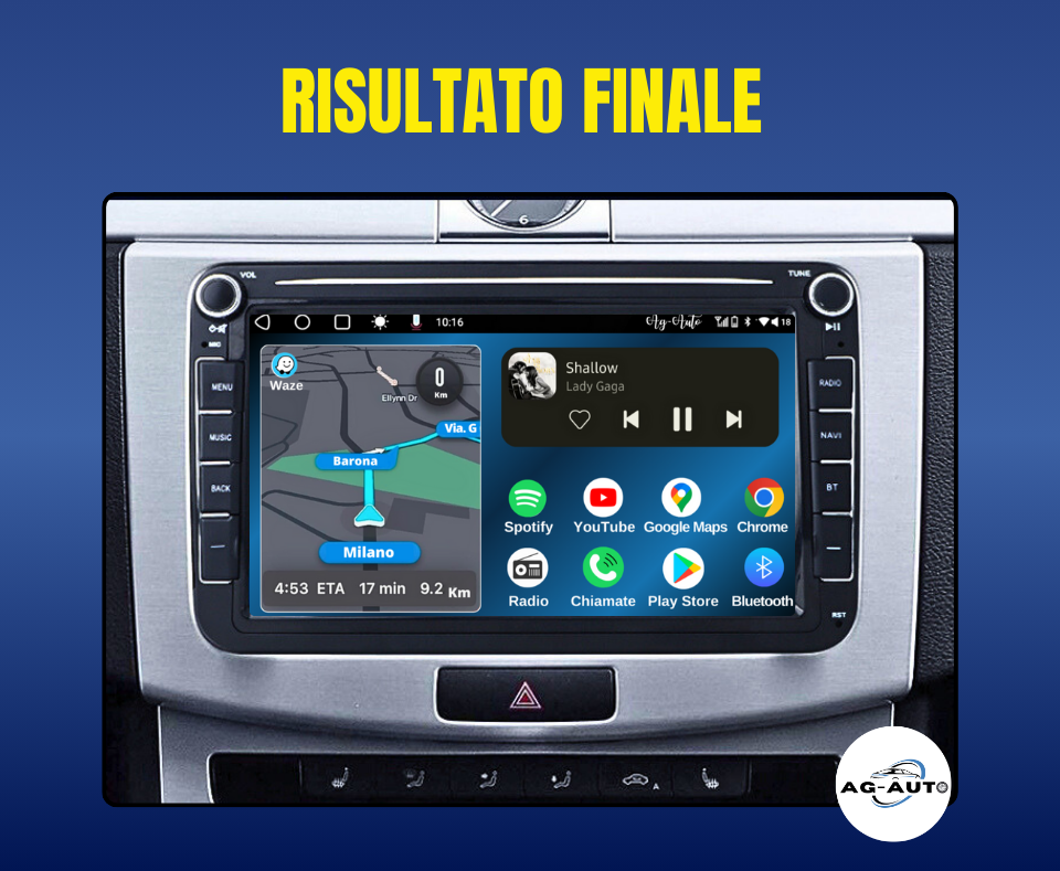Volkswagen Scirocco (2008/2018) | 8" pollici Autoradio 2 Din Android auto + Carplay / vw Stereo Touch | Navigatore GPS + Bluetooth + Wifi