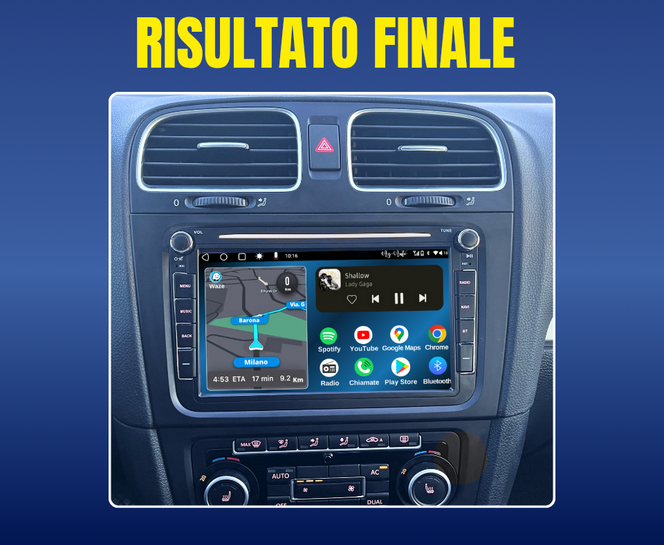 Volkswagen Polo 5 / 6 / Sedan (2009/2018) | 8" pollici Autoradio 2 Din Android auto + Carplay / vw Stereo Touch | Navigatore GPS + Bluetooth + Wifi