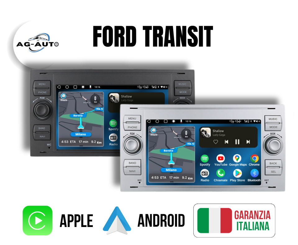 Ford Transit | Autoradio 2 Din Android auto + Carplay | mk2 2/64gb Stereo Touch | Navigatore GPS + Bluetooth + Wifi (copia) (copia)