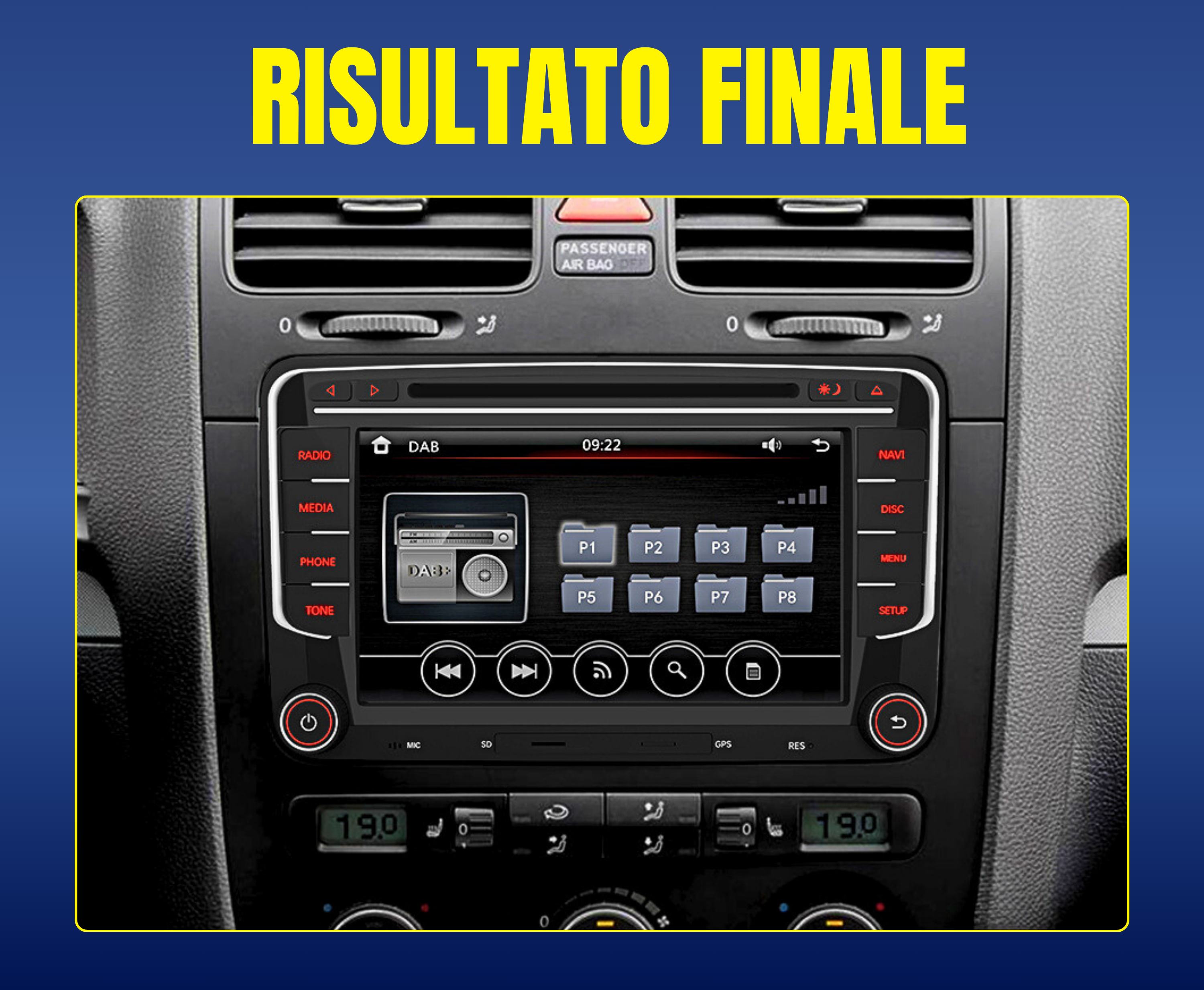 Volkswagen Touran | SD-CD-DVD Autoradio 2 Din Android auto + Carplay / vw Stereo Touch | Navigatore GPS + Bluetooth + Wifi