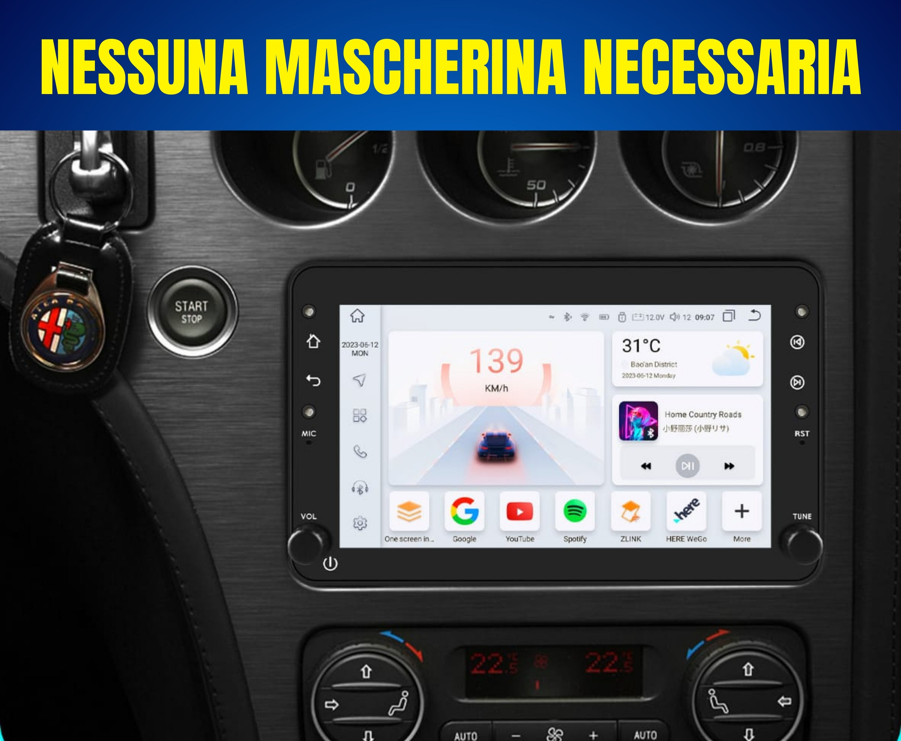 Alfa Romeo 159 | Autoradio 2 Din Android auto + Carplay / Alfa 159 Brera Spider Sportwagon Stationwagon Stereo Touch  | Navigatore GPS + Bluetooth + Wifi