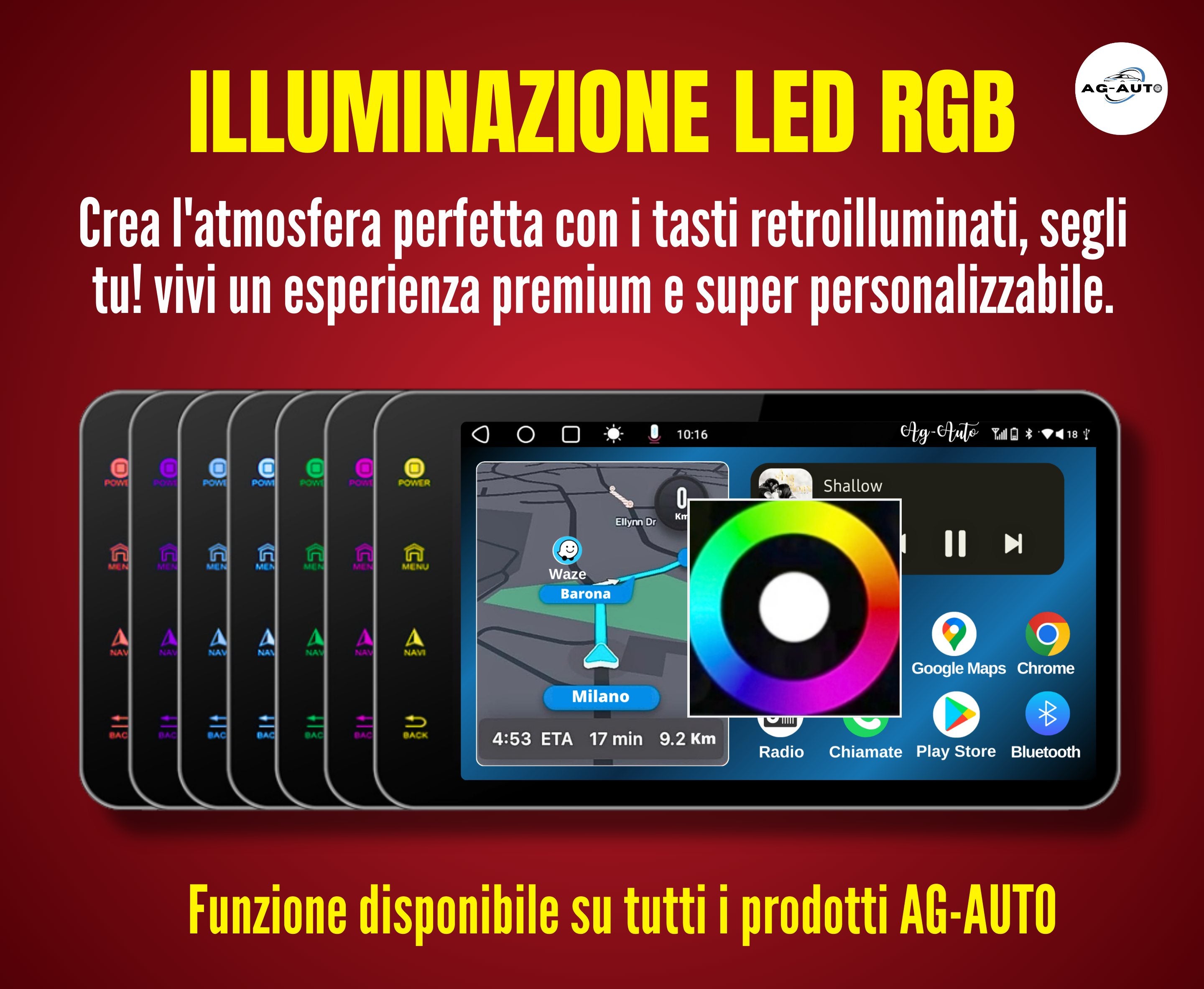 Kia Rio 4 | 9 Pollici - Mascherina inclusa - Autoradio 2 Din Android auto + Carplay | 2/32gb - Stereo Touch/ Navigatore Gps + Bluetooth + Wifi