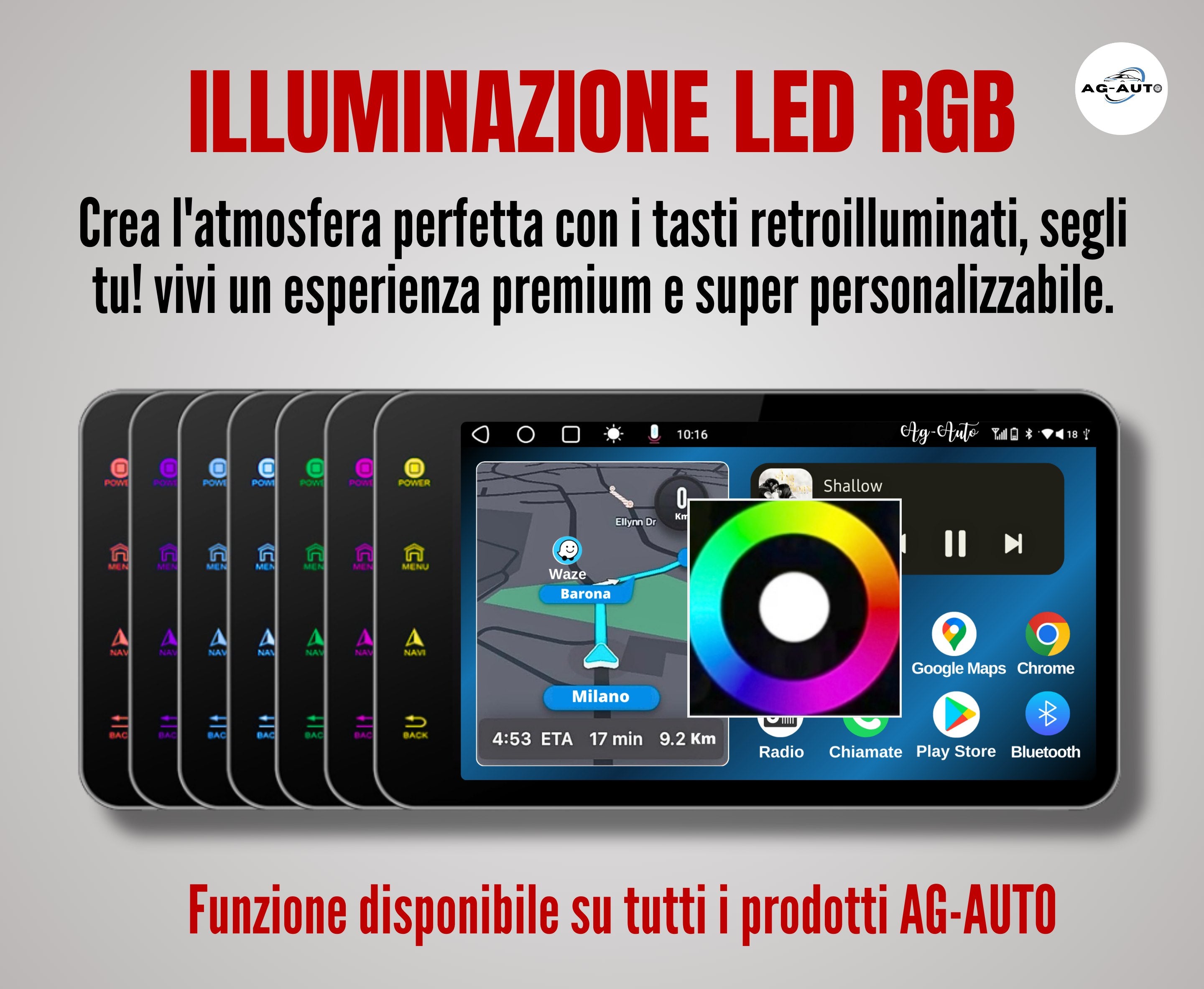 Audi a3 8p - rs3 - Sportback | 9 pollici - Mascherina Inclusa Autoradio 2 Din Android auto + Carplay / Stereo Touch 2/64gb | Navigatore GPS + Bluetooth + Wifi