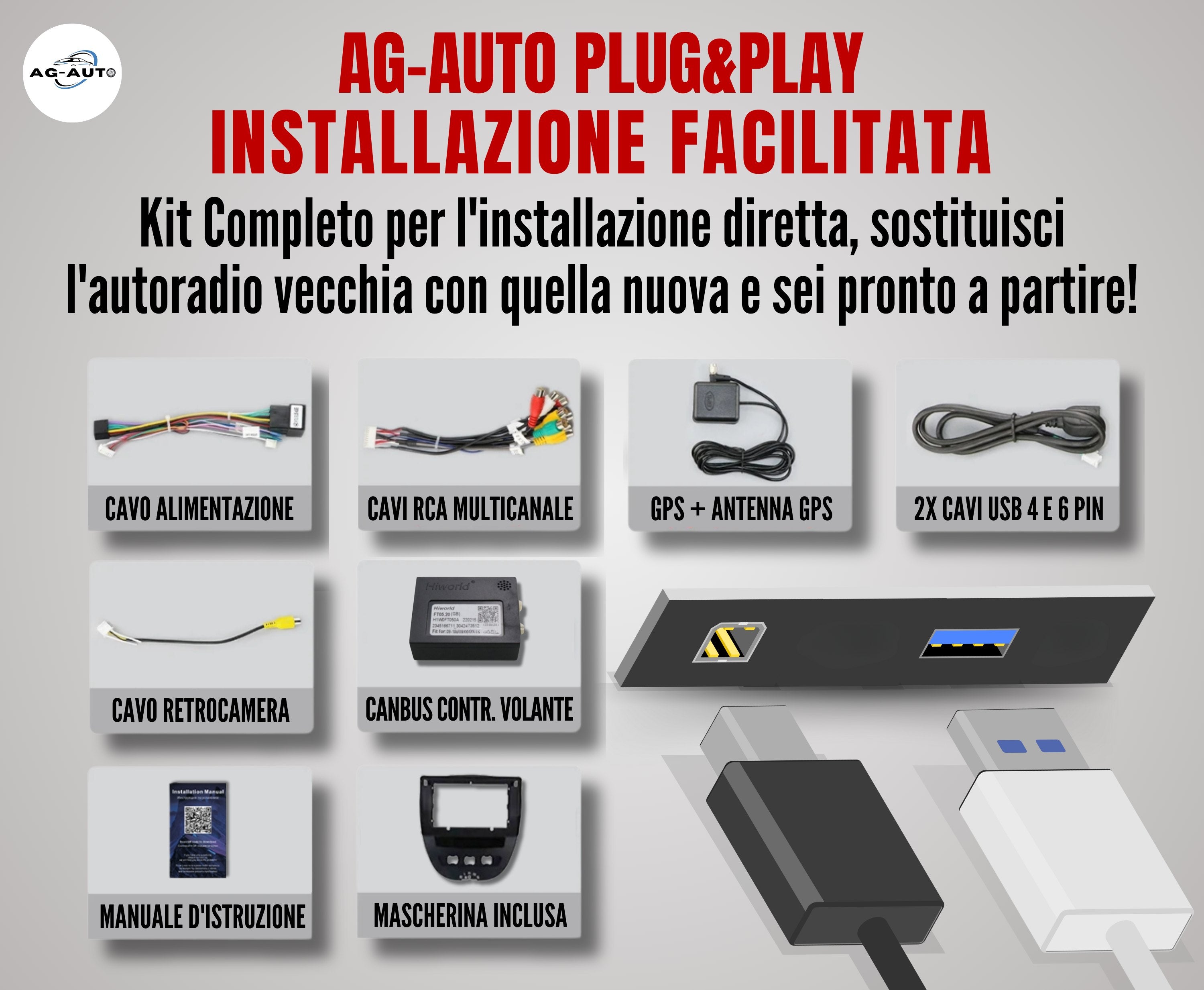 Toyota Aygo | 9 Pollici - Mascherina inclusa - Autoradio 2 Din Android auto + Carplay / Stereo Touch 2/64gb | Navigatore GPS + Bluetooth + Wifi