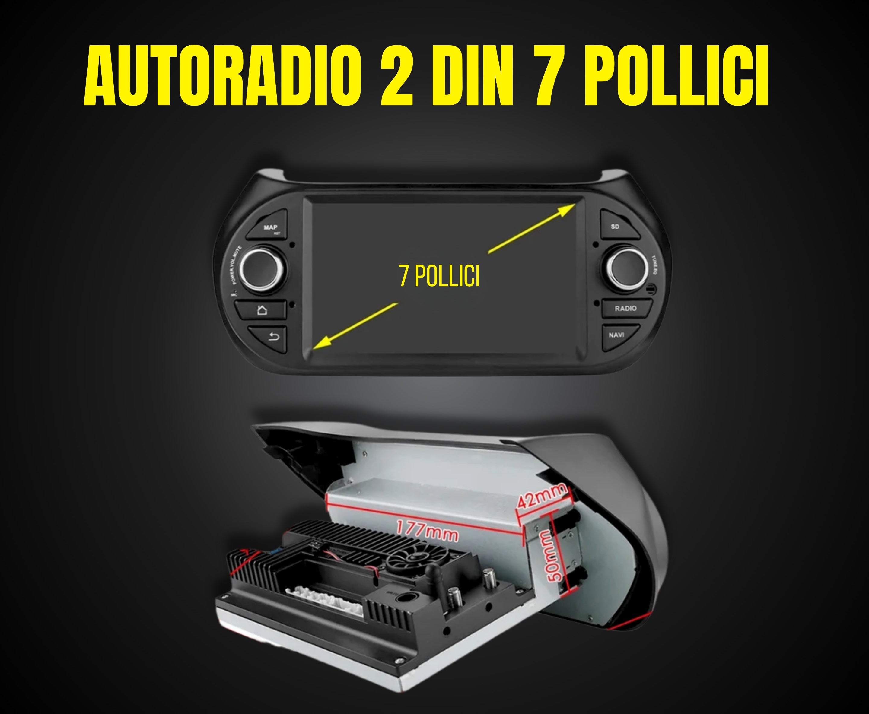 Peugeot Bipper | Autoradio 2 Din Android auto + Carplay / Stereo Touch 2/32gb - 4/64gb | Navigatore GPS + Bluetooth + Wifi