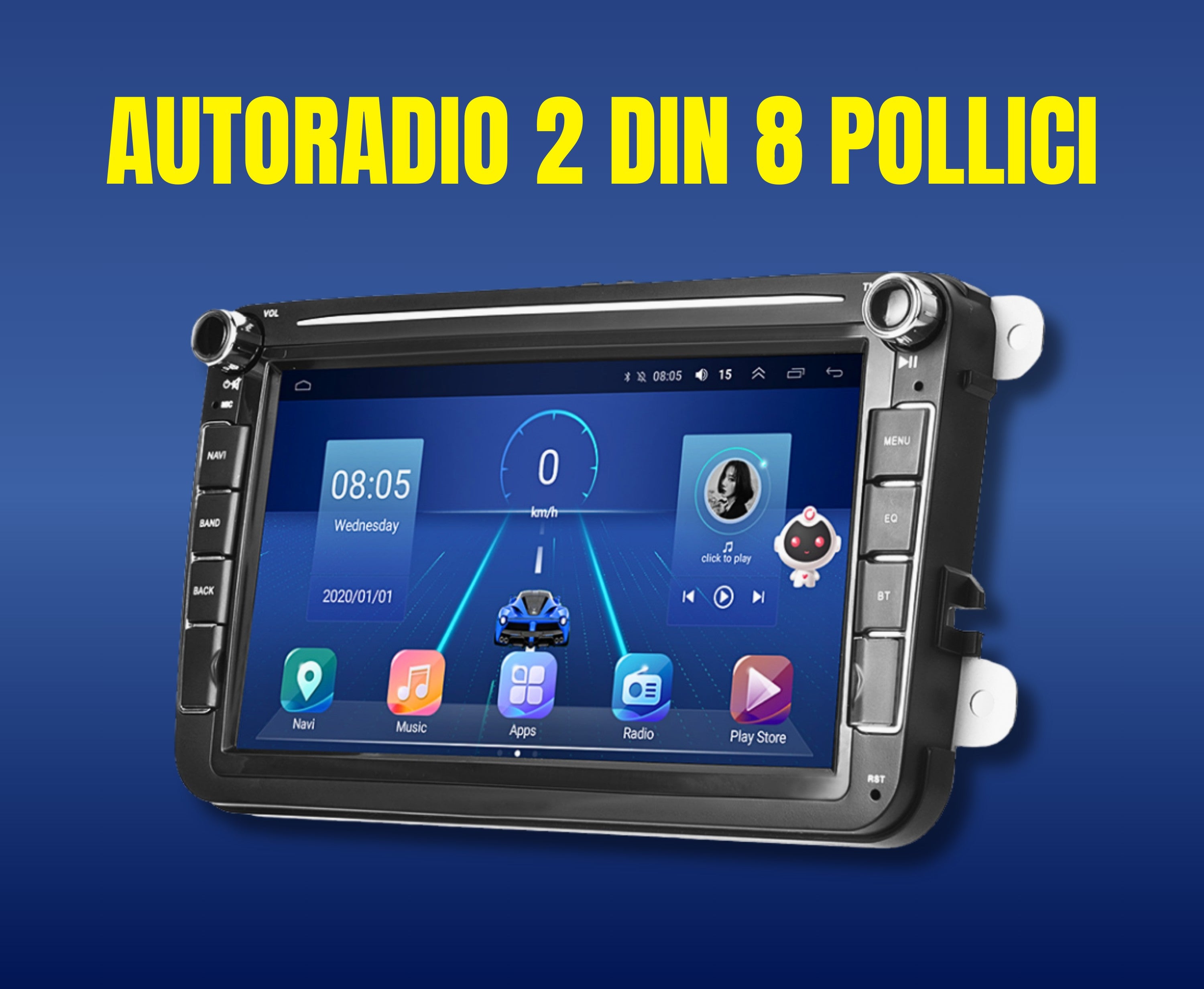 Volkswagen Amarok - 8" pollici Autoradio 2 Din Android auto + Carplay / vw Stereo Touch 2/64gb | Navigatore GPS + Bluetooth + Wifi