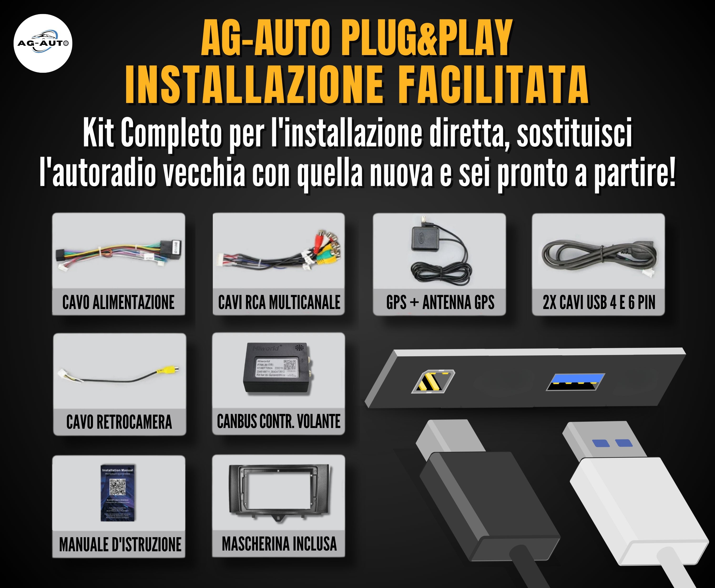 Smart Fortwo 451 | 9 Pollici - Mascherina inclusa - Autoradio 2 Din Android auto + Carplay / Stereo Touch | Navigatore GPS + Bluetooth + Wifi