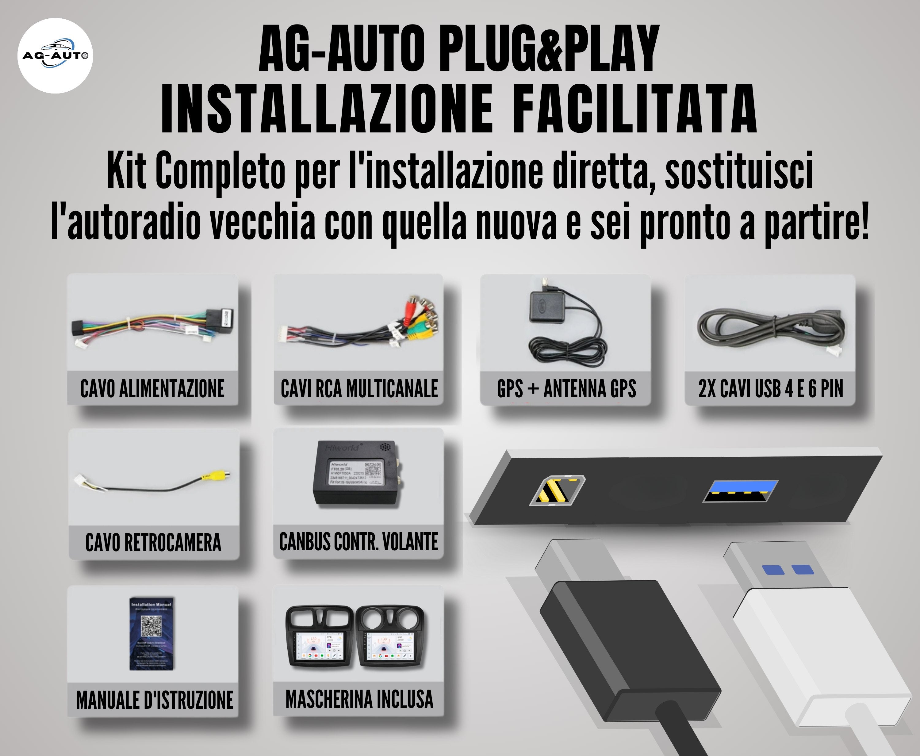 Dacia Sandero & Logan 2 |9 Pollici - Mascherina inclusa - Autoradio 2 Din Android auto + Carplay / Stereo Touch 2/64gb | Navigatore GPS + Bluetooth + Wifi