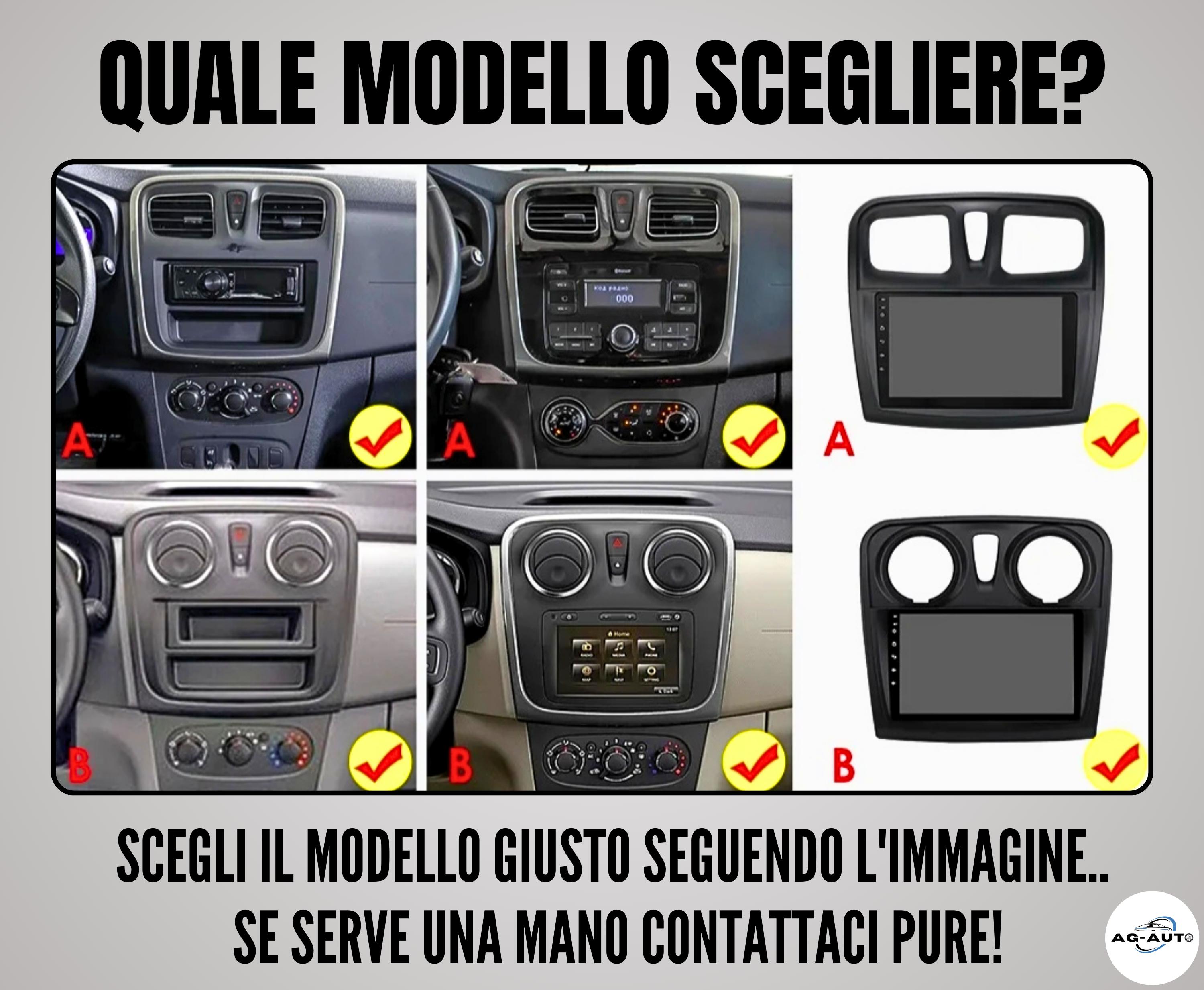 Dacia Sandero & Logan 2 |9 Pollici - Mascherina inclusa - Autoradio 2 Din Android auto + Carplay / Stereo Touch 2/64gb | Navigatore GPS + Bluetooth + Wifi