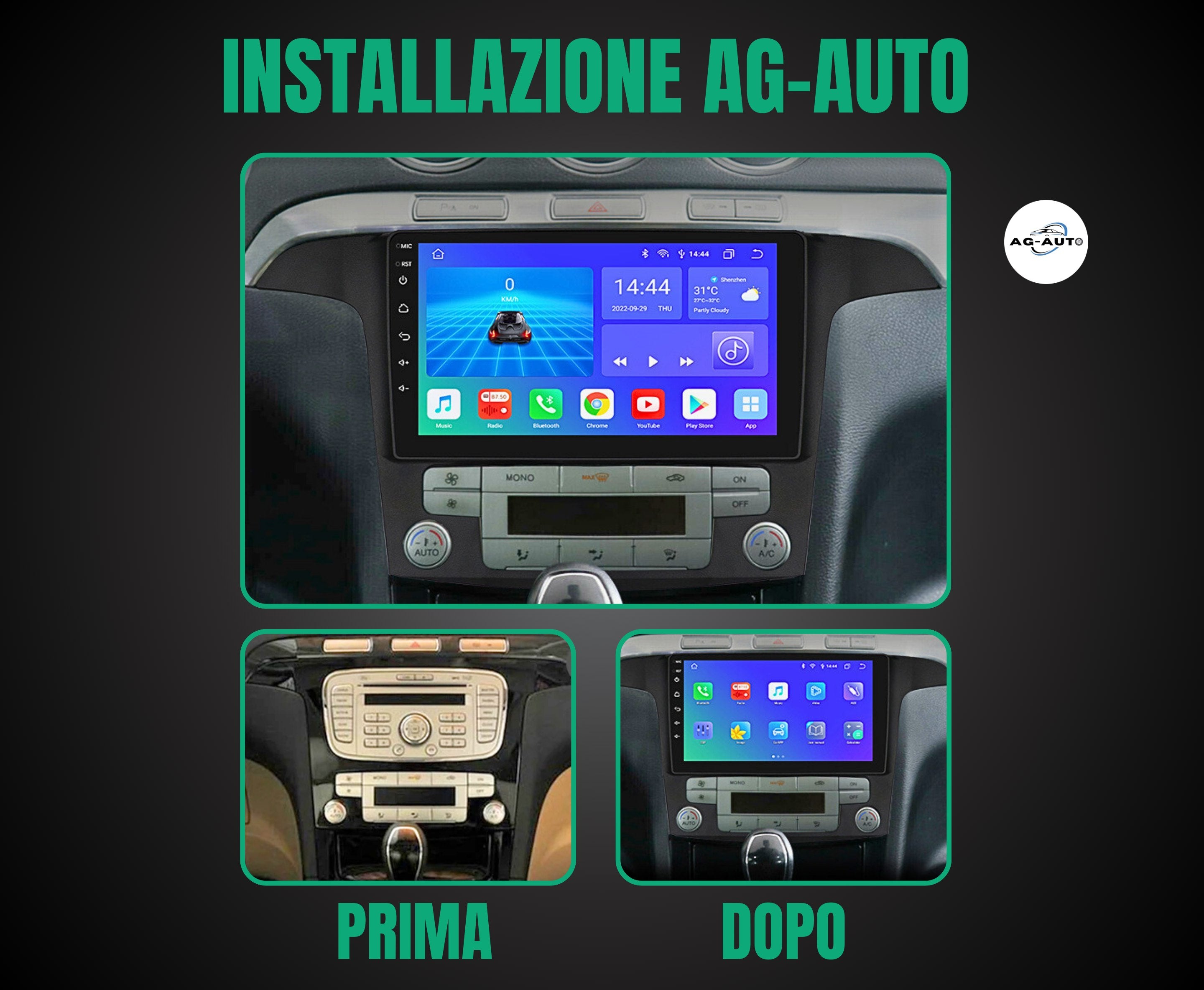 Land Rover Freelander 2 | 9 Pollici - Mascherina inclusa - Autoradio 2 Din Android auto + Carplay / Stereo Touch 2/64gb | Navigatore GPS + Bluetooth + Wifi