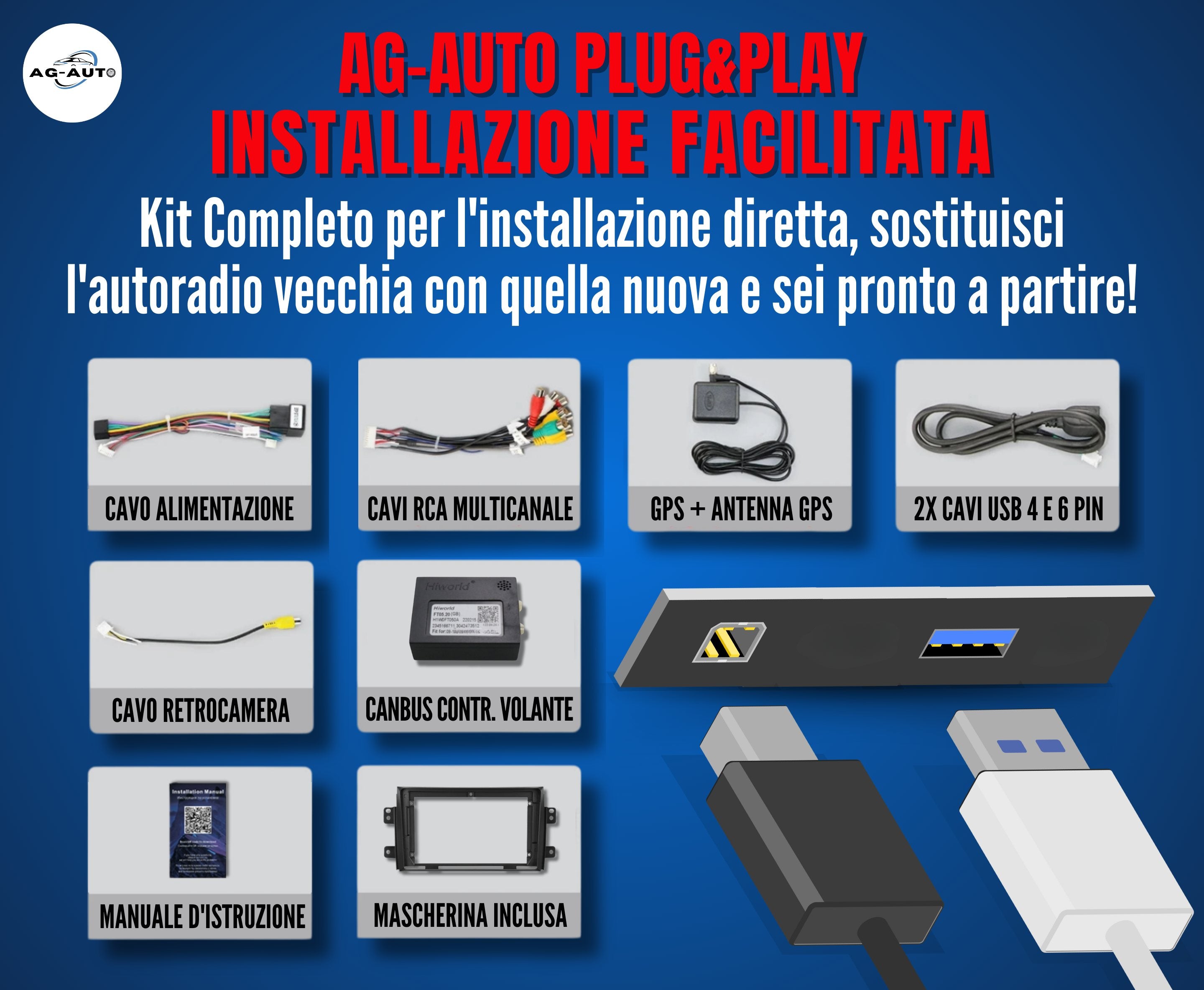 Suzuki sx4 | 9 Pollici - Mascherina inclusa - Autoradio 2 Din Android auto + Carplay / Stereo Touch 2/64gb | Navigatore GPS + Bluetooth + Wifi