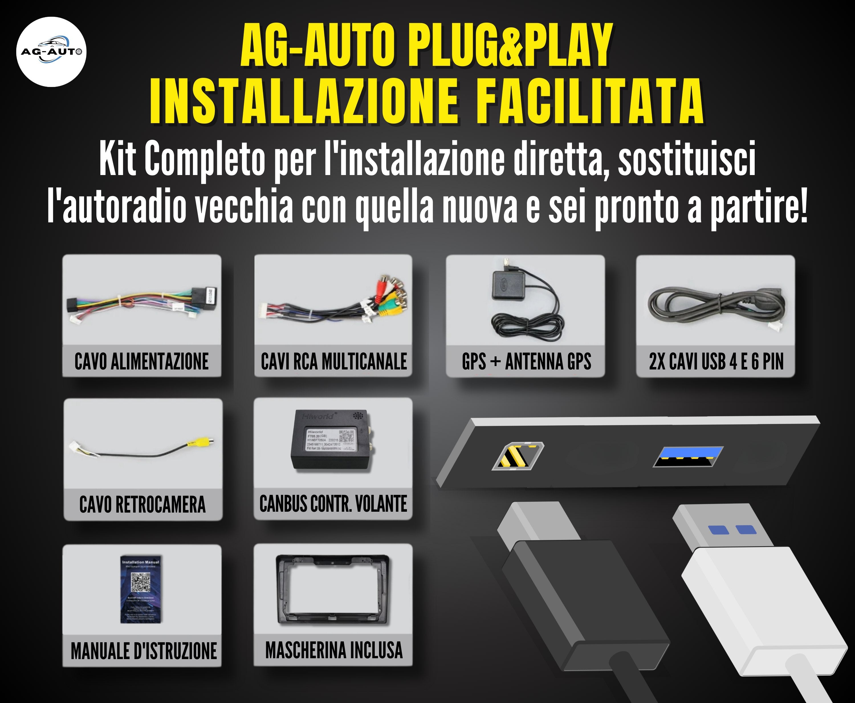 Peugeot Boxer | 9 pollici - Mascherina inclusa Autoradio 2 Din Android auto + Carplay / Stereo Touch 2/64gb - 4/64gb | Navigatore GPS + Bluetooth + Wifi