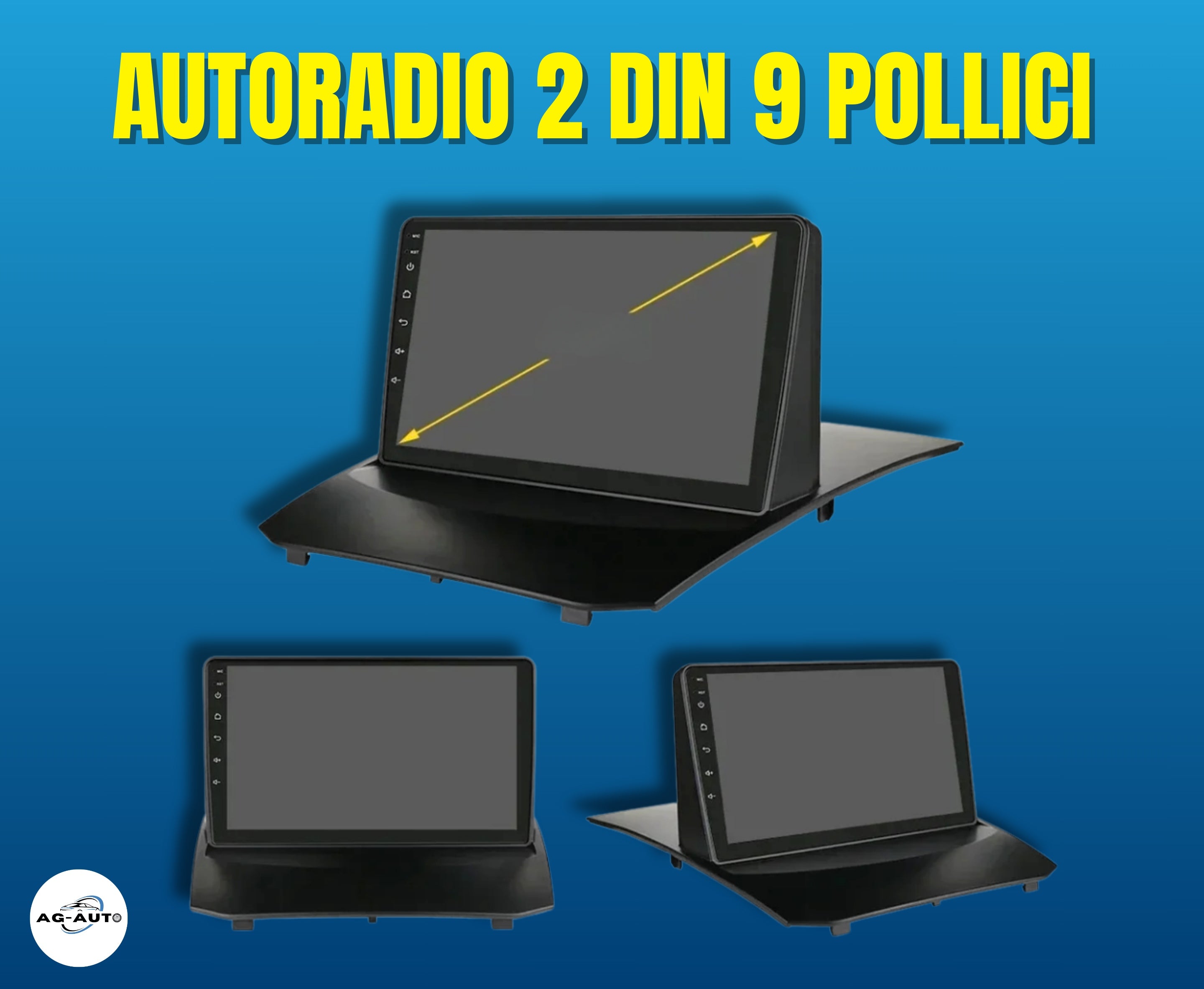 Ford Fiesta 6 e 7 serie 9 pollici + Mascherina Inclusa Autoradio 2 Din Android auto + Carplay / mk6 mk7 Stereo Touch | Navigatore GPS + Bluetooth + Wifi