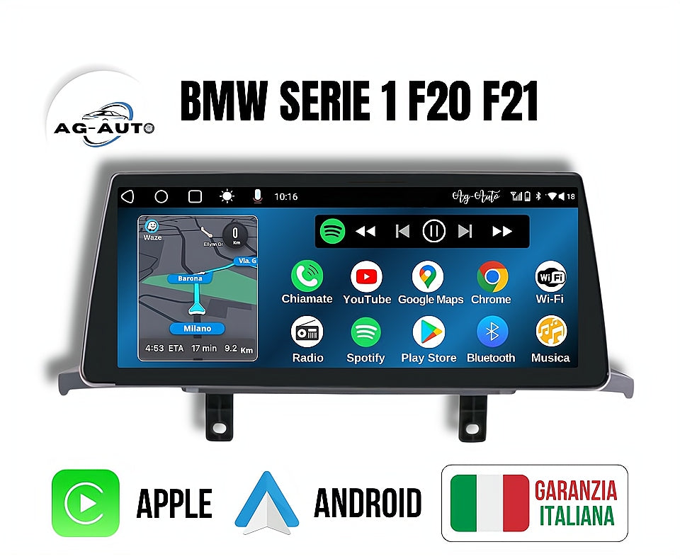 Bmw Serie 1 F20 F21 | Autoradio 2 Din Android auto Carplay / 2/32gb 4/64gb Stereo Touch | Navigatore GPS + Bluetooth + Wifi