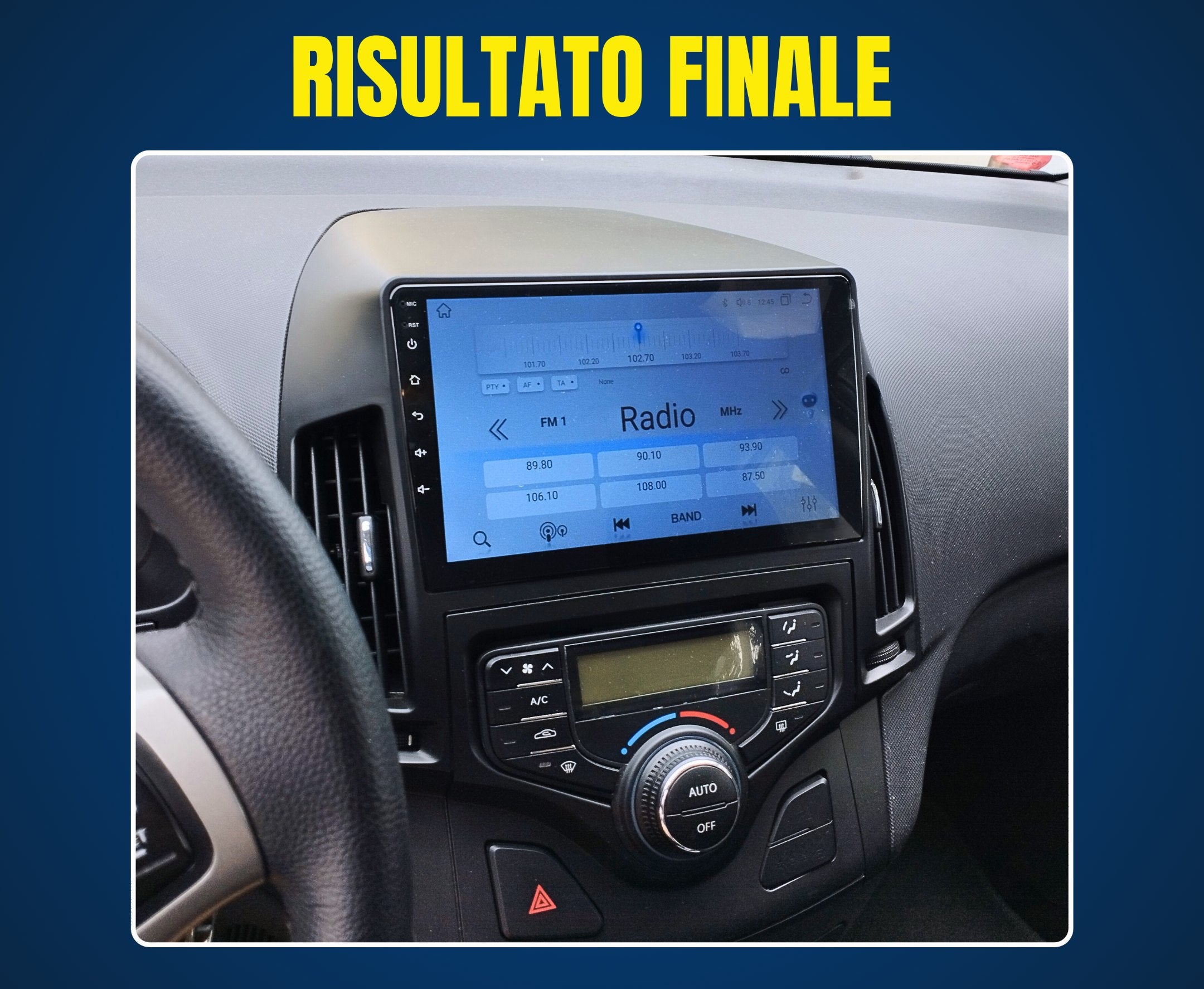 Hyundai i30 1 serie | 9 Pollici - Mascherina inclusa - Autoradio 2 Din Android auto + Carplay / Stereo Touch 2/64gb | Navigatore GPS + Bluetooth + Wifi