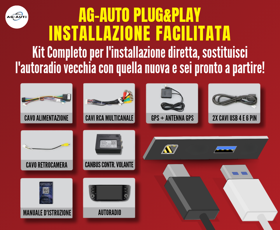 Fiat Grande Punto-Evo-Linea | 2/64gb Autoradio Android Auto + Carplay Stereo Navigatore Touch / Car Tablet Gps + Bluetooth + Wifi