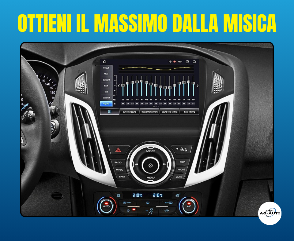 Ford Focus 3 Mk3  |  MASCHERINA INCLUSA Autoradio 2 Din Android auto + Carplay Stereo Touch | Navigatore GPS + Bluetooth + Wifi