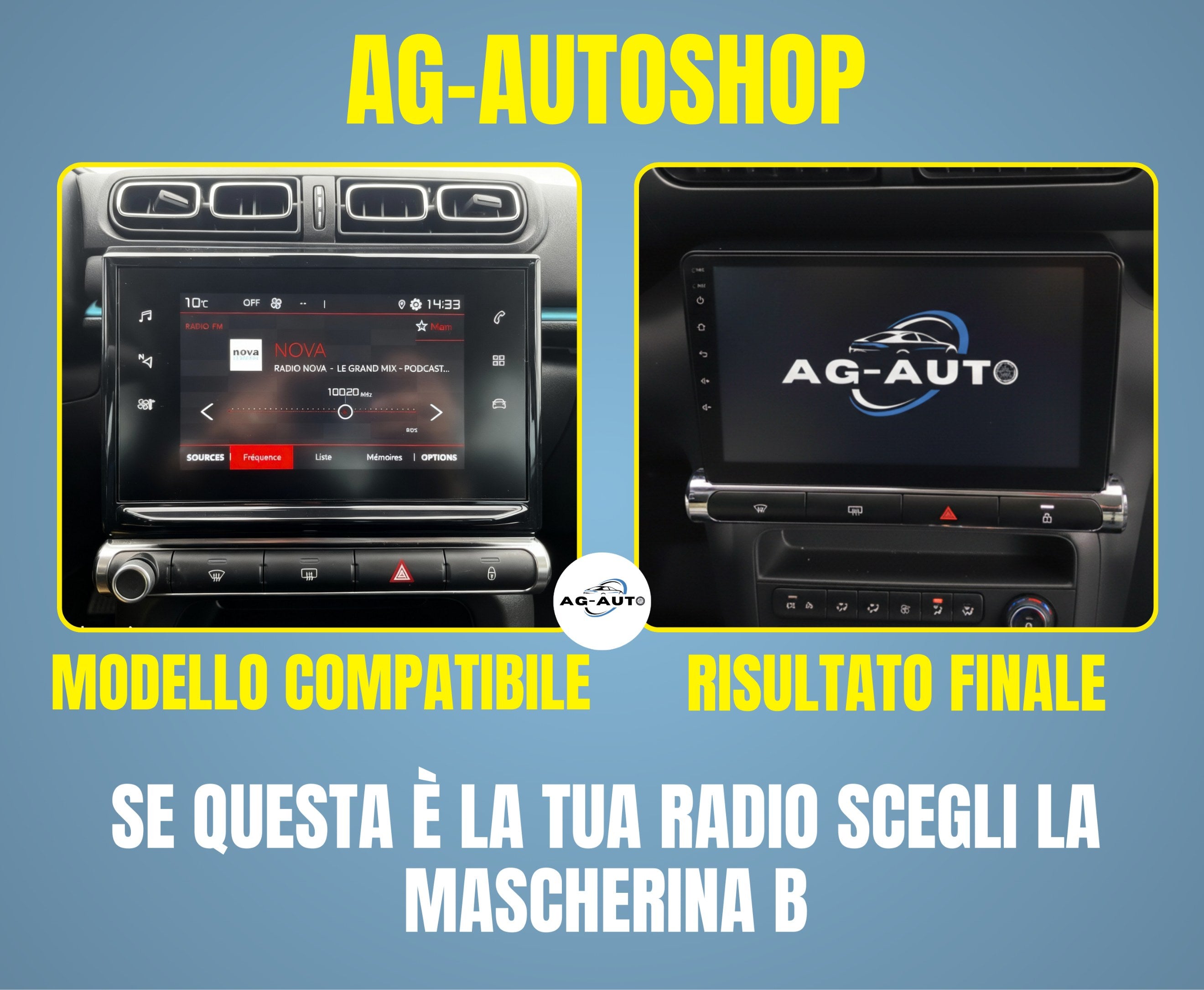 Citroen C3 & C4 (2016/2024) | 9 Pollici - Mascherina inclusa - Autoradio 2 Din Android auto + Carplay / c3 2a serie - Stereo Touch 2/32gb | Navigatore GPS + Bluetooth + Wifi + 2 porte USB