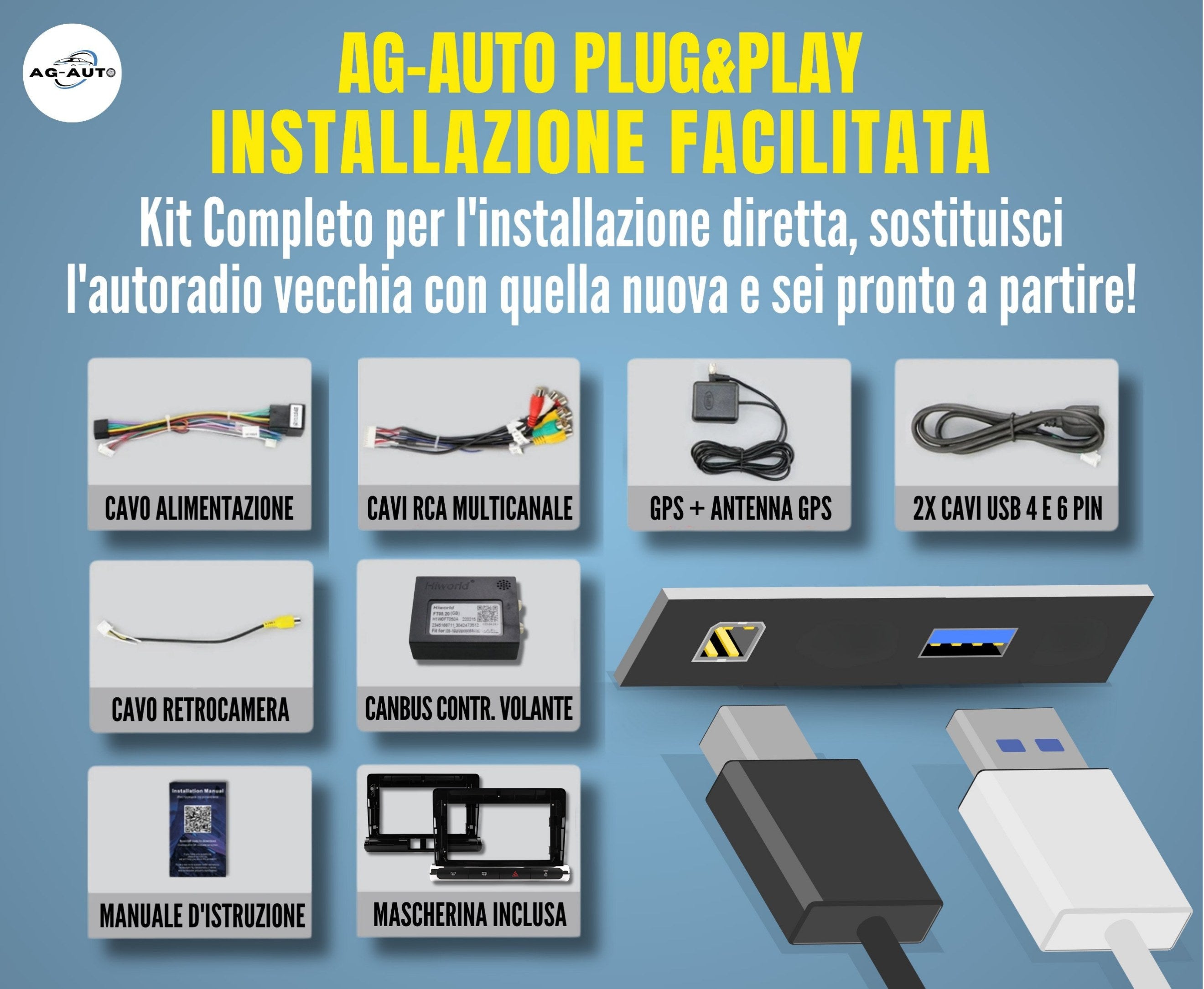 Citroen C3 & C4 (2016/2024) | 9 Pollici - Mascherina inclusa - Autoradio 2 Din Android auto + Carplay / c3 2a serie - Stereo Touch 2/32gb | Navigatore GPS + Bluetooth + Wifi + 2 porte USB