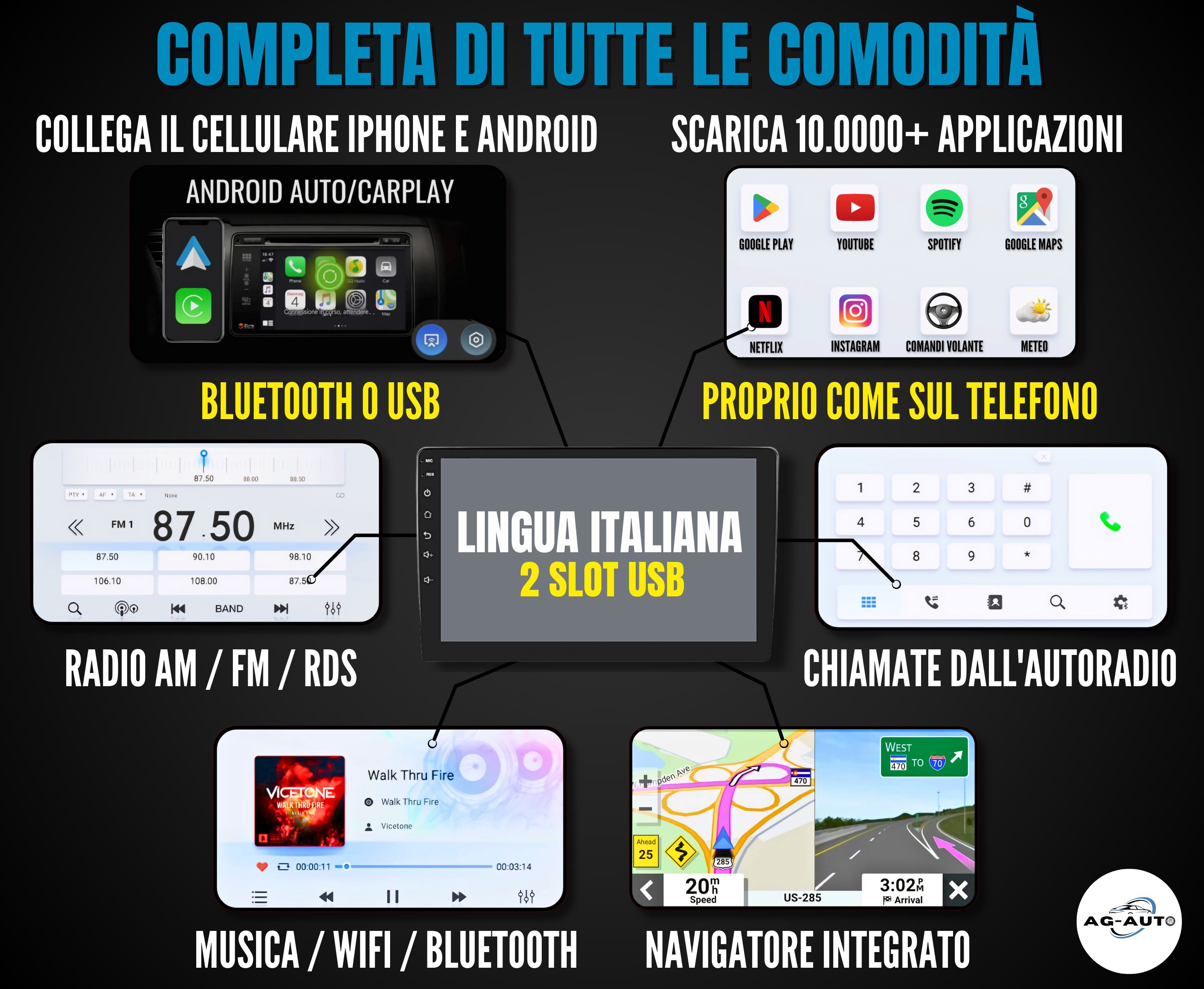 Bmw x3 (2004/2012) | 9 Pollici - Mascherina inclusa - Autoradio 2 Din Android auto + Carplay / Stereo Touch 2/64gb | Navigatore GPS + Bluetooth + Wifi